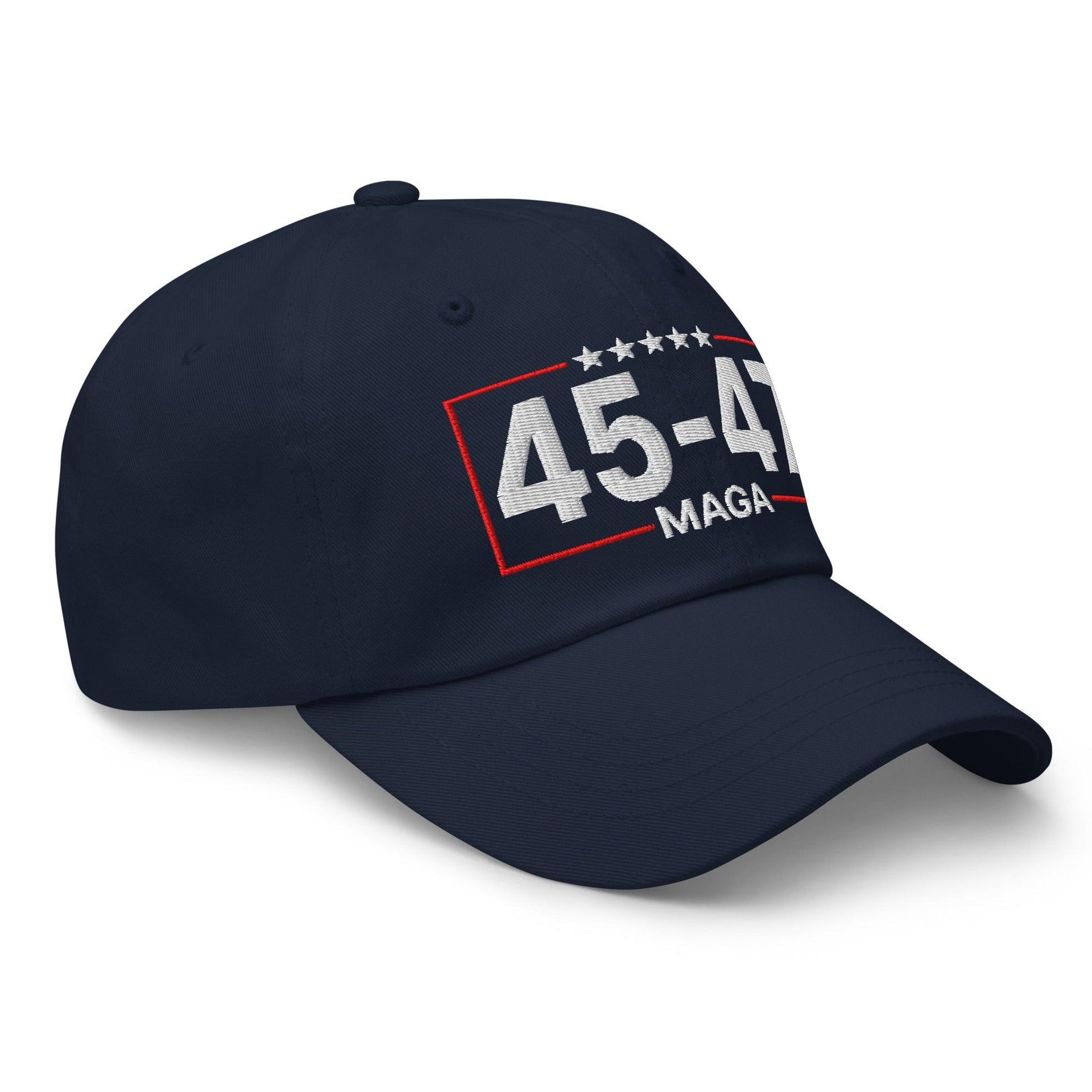 Trump 45-47 MAGA Embroidered Dad Hat Capital Crowns Conservative Dad Hats LADs