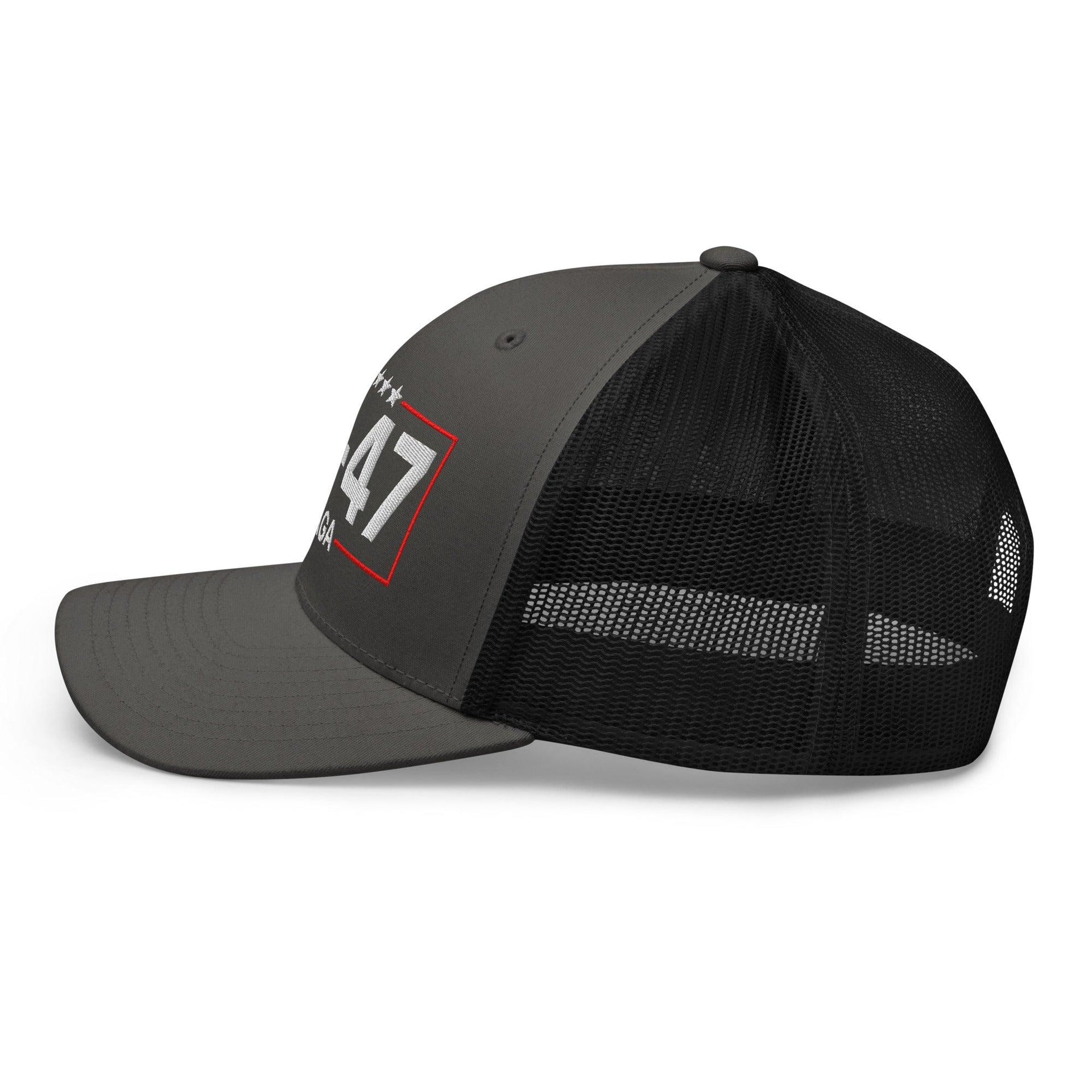 Trump 45-47 MAGA Embroidered Mesh Trucker Hat Capital Crowns Conservative LADs Trucker Hats