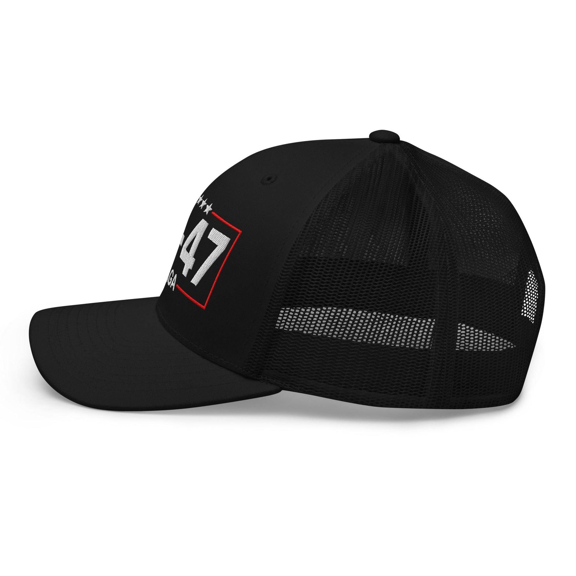 Trump 45-47 MAGA Embroidered Mesh Trucker Hat Capital Crowns Conservative LADs Trucker Hats