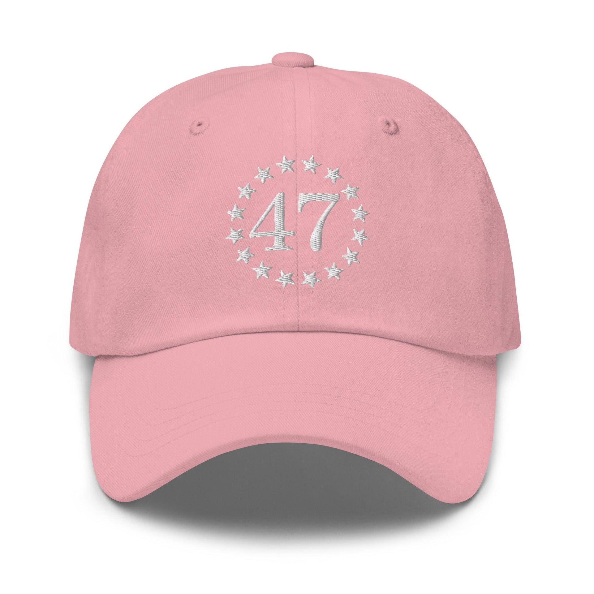 Trump 47 Embroidered Dad Hat Pink Capital Crowns Conservative Dad Hats LADs Trump
