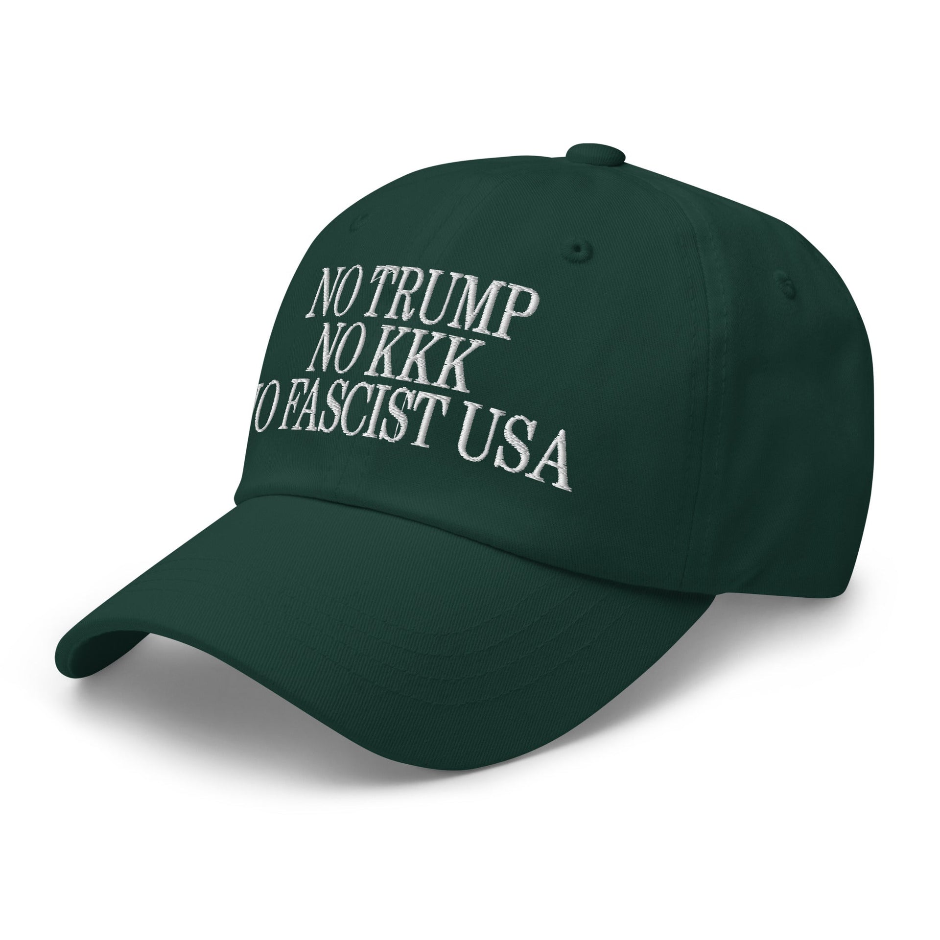 No Trump, No KKK, No Fascist USA Embroidered Unstructured Dad Hat Capital Crowns Dad Hats LADs Liberal