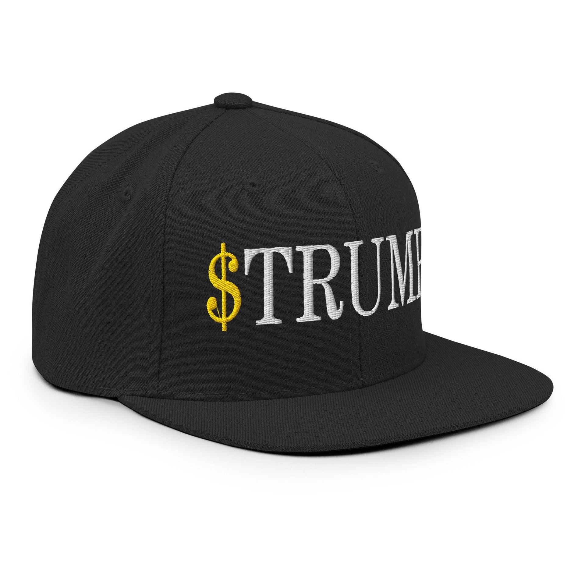 Premium $Trump Official Trump Meme Coin Embroidered Flat Brim Bill Snapback Hat | Custom Embroidery Available - Fast Turnaround Capital Crowns Crypto LADs Snapback Hats