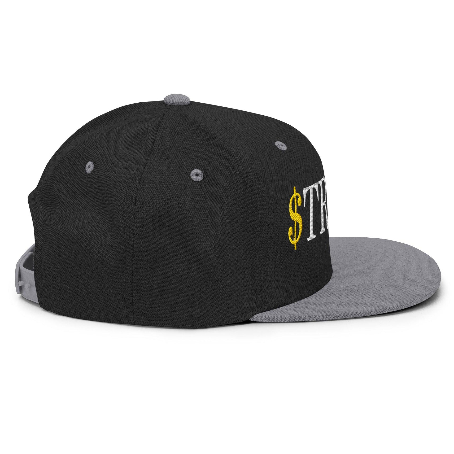 Premium $Trump Official Trump Meme Coin Embroidered Flat Brim Bill Snapback Hat | Custom Embroidery Available - Fast Turnaround Capital Crowns Crypto LADs Snapback Hats