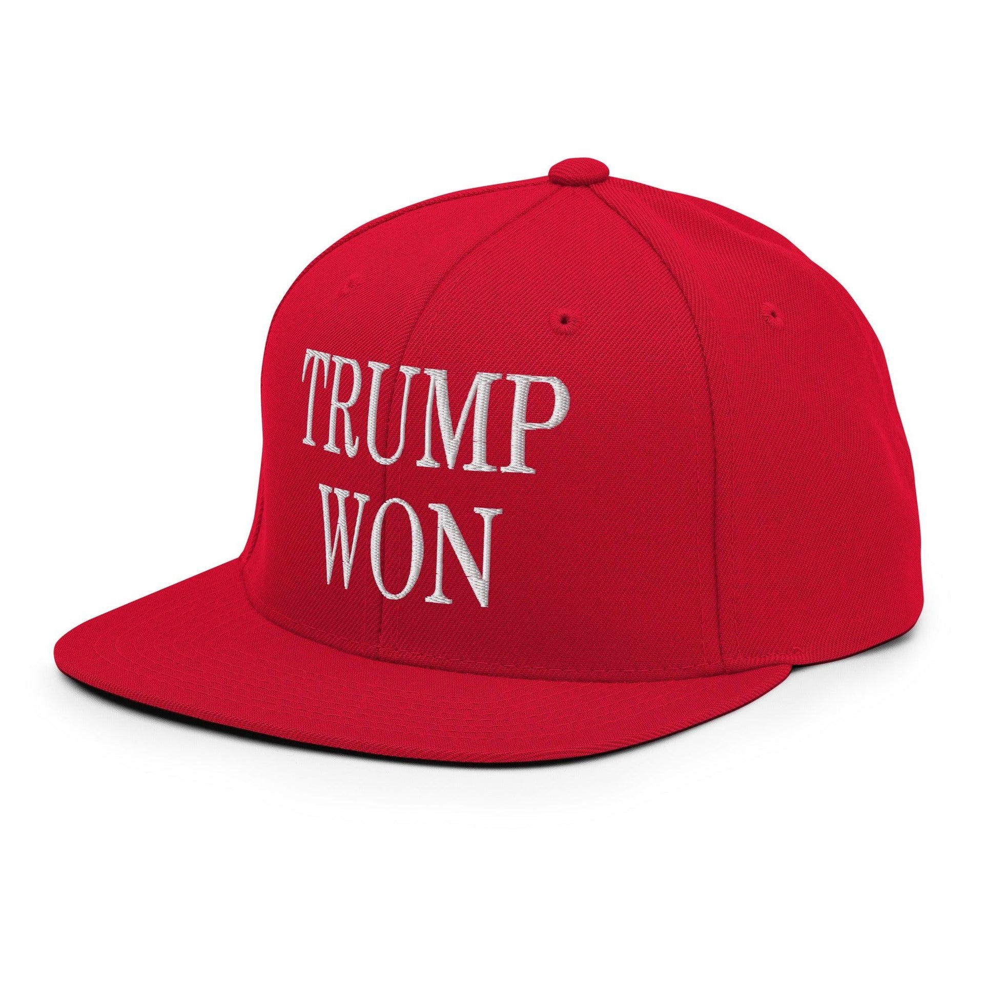 Trump Won 2020 2024 Flat Bill Brim Snapback Hat Capital Crowns Conservative LADs Snapback Hats