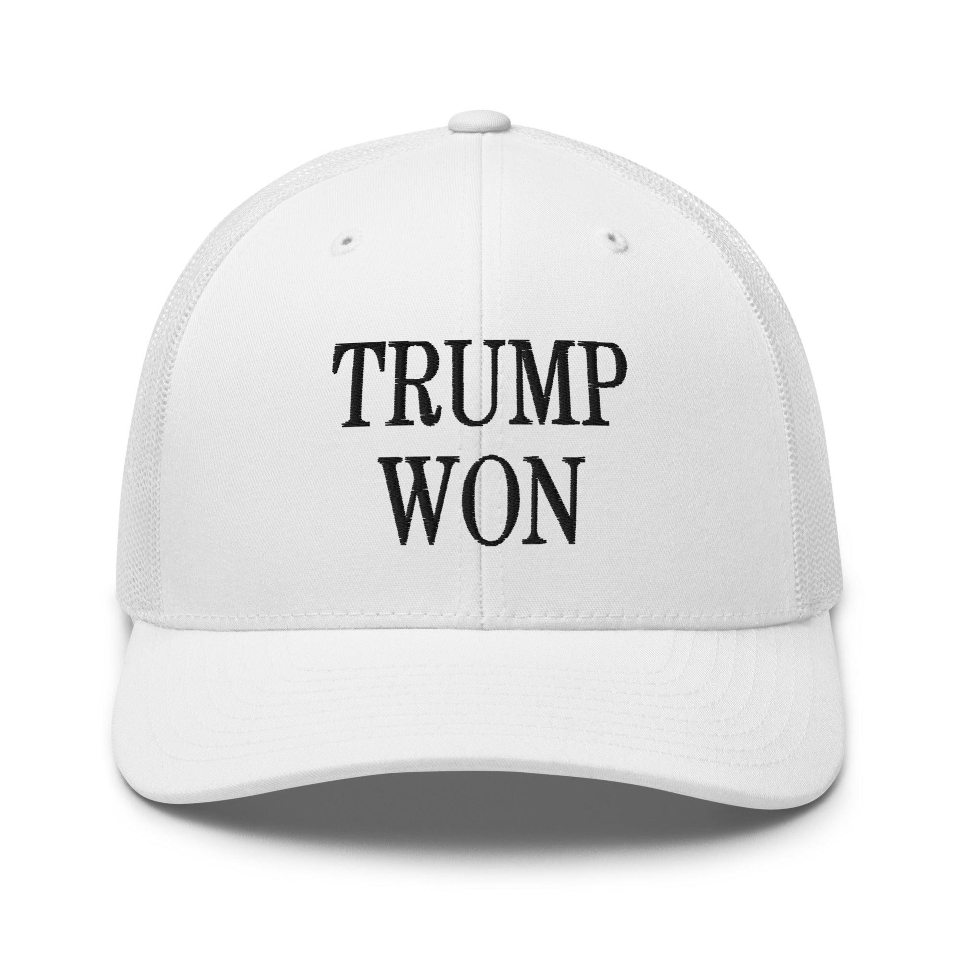 Trump Won 2020 2024 Retro Trucker Hat White Capital Crowns Conservative LADs Trucker Hats