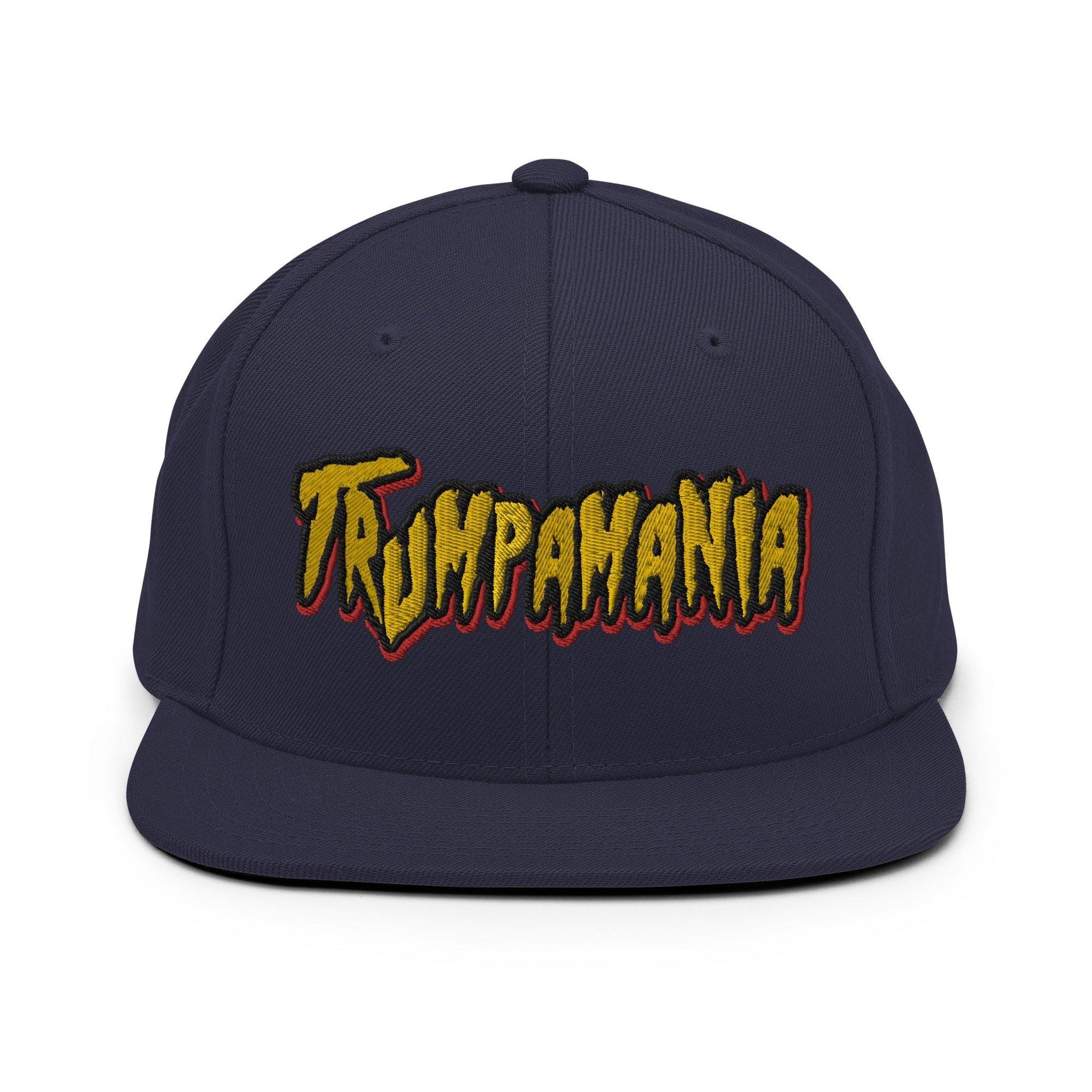 Trumpamania Donald Trump Flat Bill Brim Snapback Hat Navy Capital Crowns Conservative LADs Snapback Hats