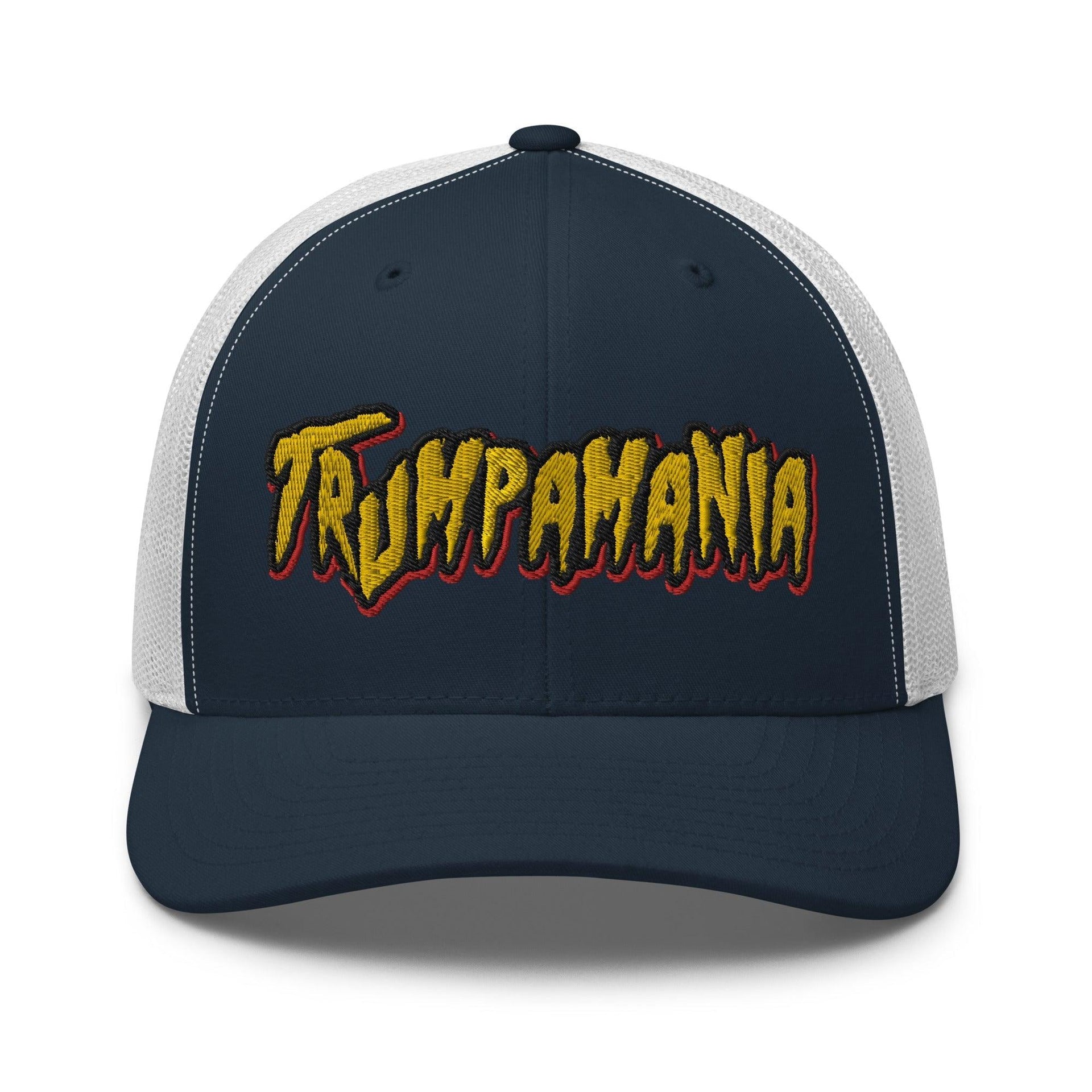 Trumpamania Donald Trump Retro Trucker Hat Navy White Capital Crowns Conservative LADs Trucker Hats