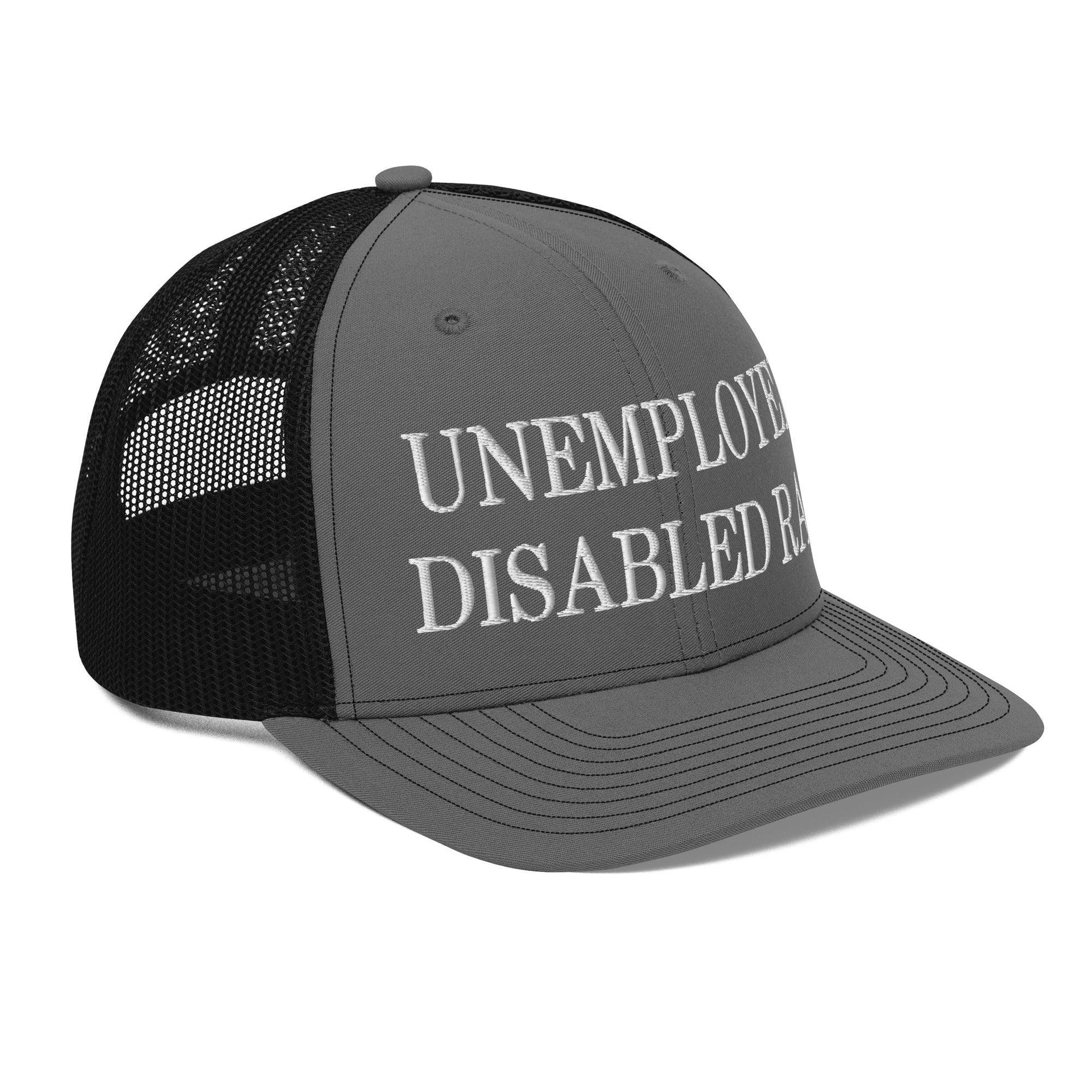 Unemployed Disabled Rat Embroidered Classic Mesh Trucker Hat Capital Crowns Funny Trucker Hats
