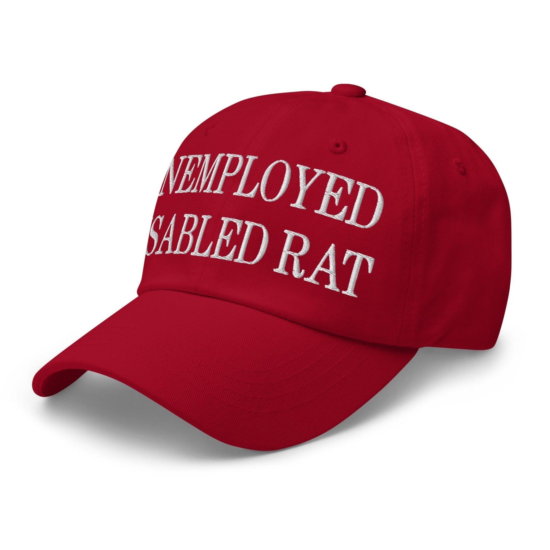 Unemployed Disabled Rat Embroidered Dad Hat Capital Crowns Dad Hats Funny