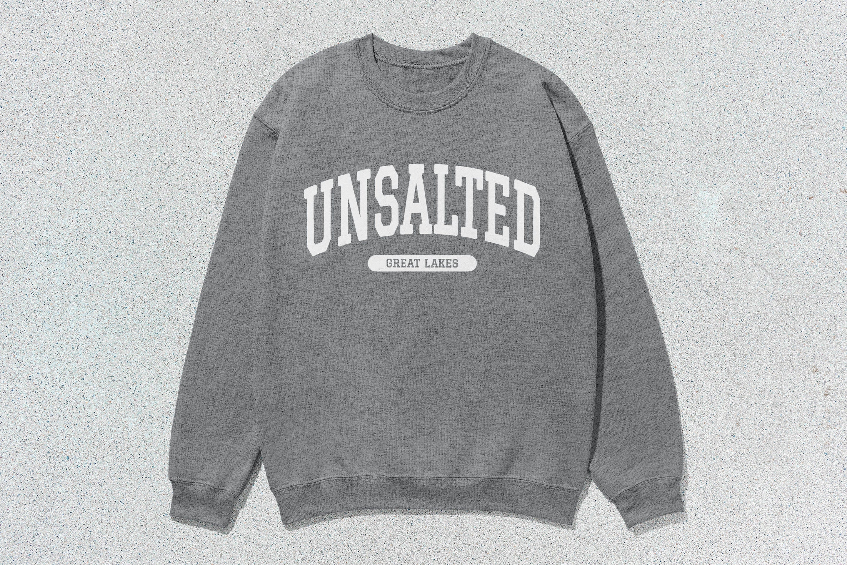 Unsalted Great Lakes - Unisex Heavy Blend™ Crewneck Sweatshirt athletic heather Canada Canadian Great Lakes crewnecks great lakes hoodies sweaters