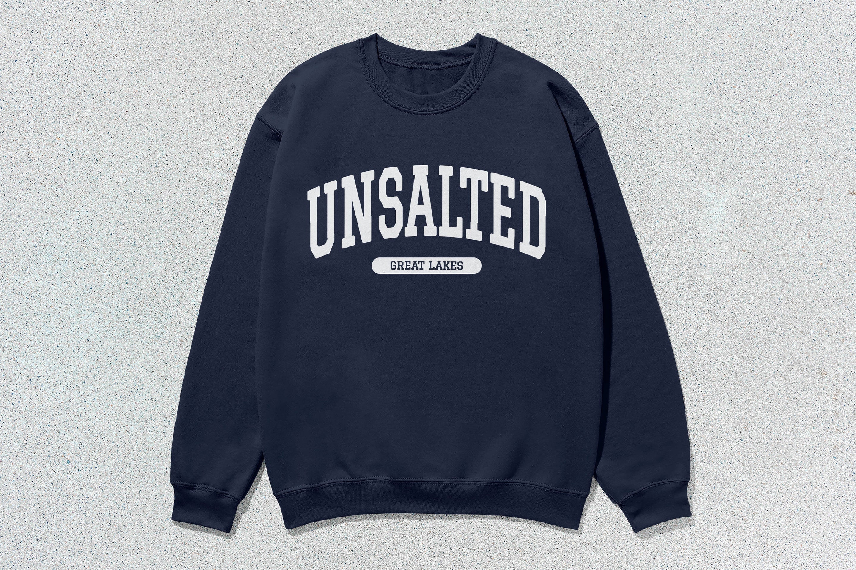 Unsalted Great Lakes - Unisex Heavy Blend™ Crewneck Sweatshirt Navy Canada Canadian Great Lakes crewnecks great lakes hoodies sweaters