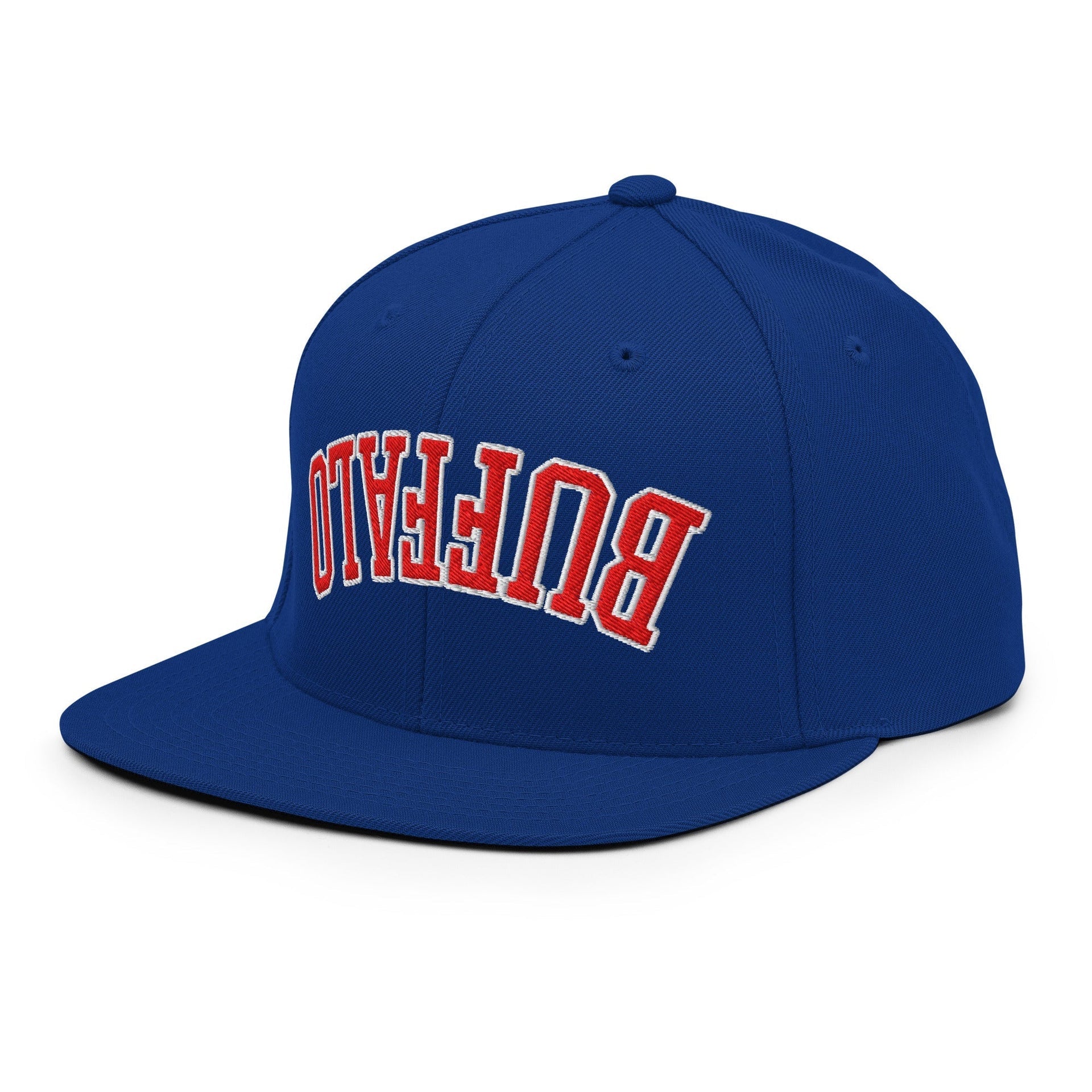Upside Down Buffalo Football Embroidered Flat Brim Bill Snapback Hat Buffalo Capital Crowns NY Snapback Hats