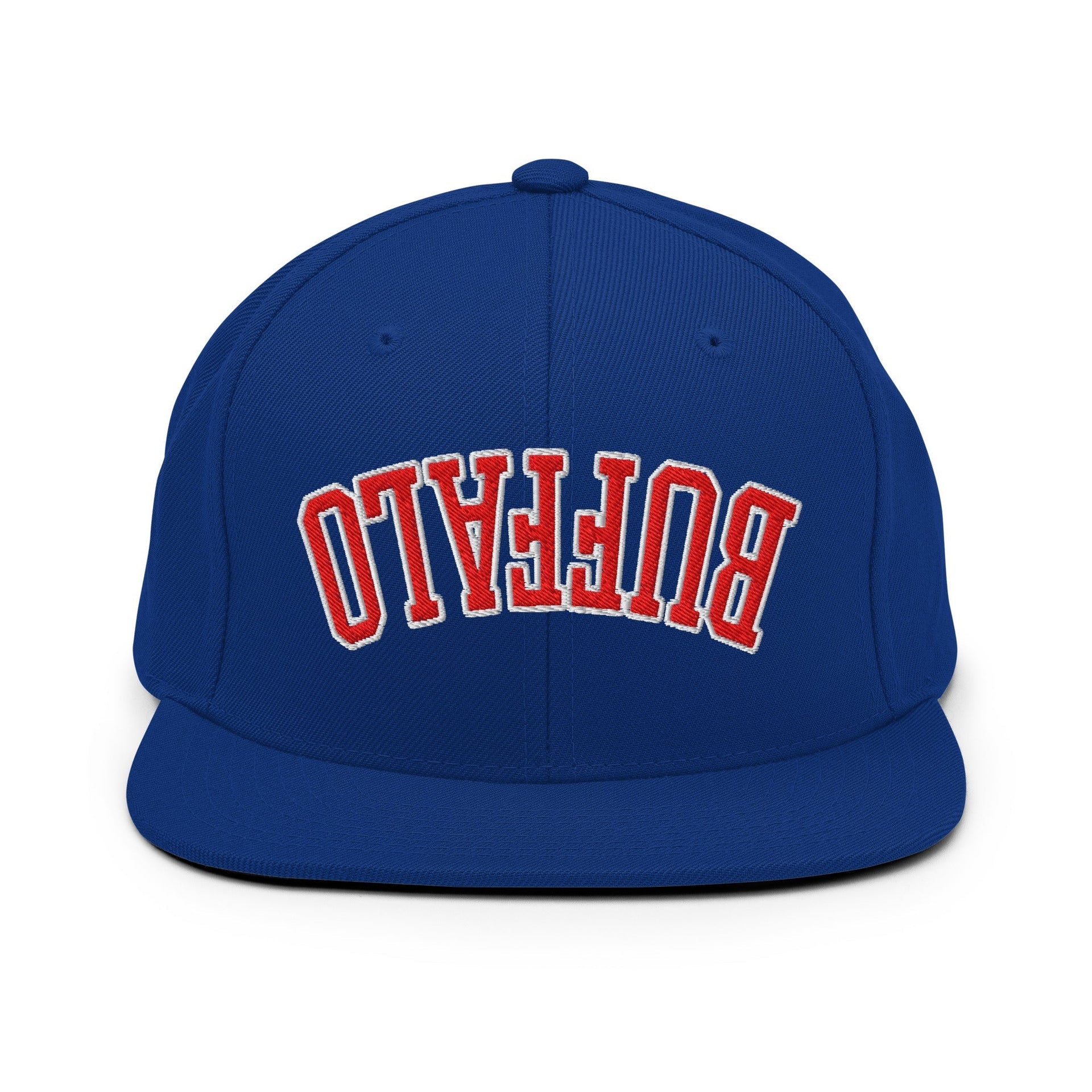 Upside Down Buffalo Football Embroidered Flat Brim Bill Snapback Hat Default Title Buffalo Capital Crowns NY Snapback Hats