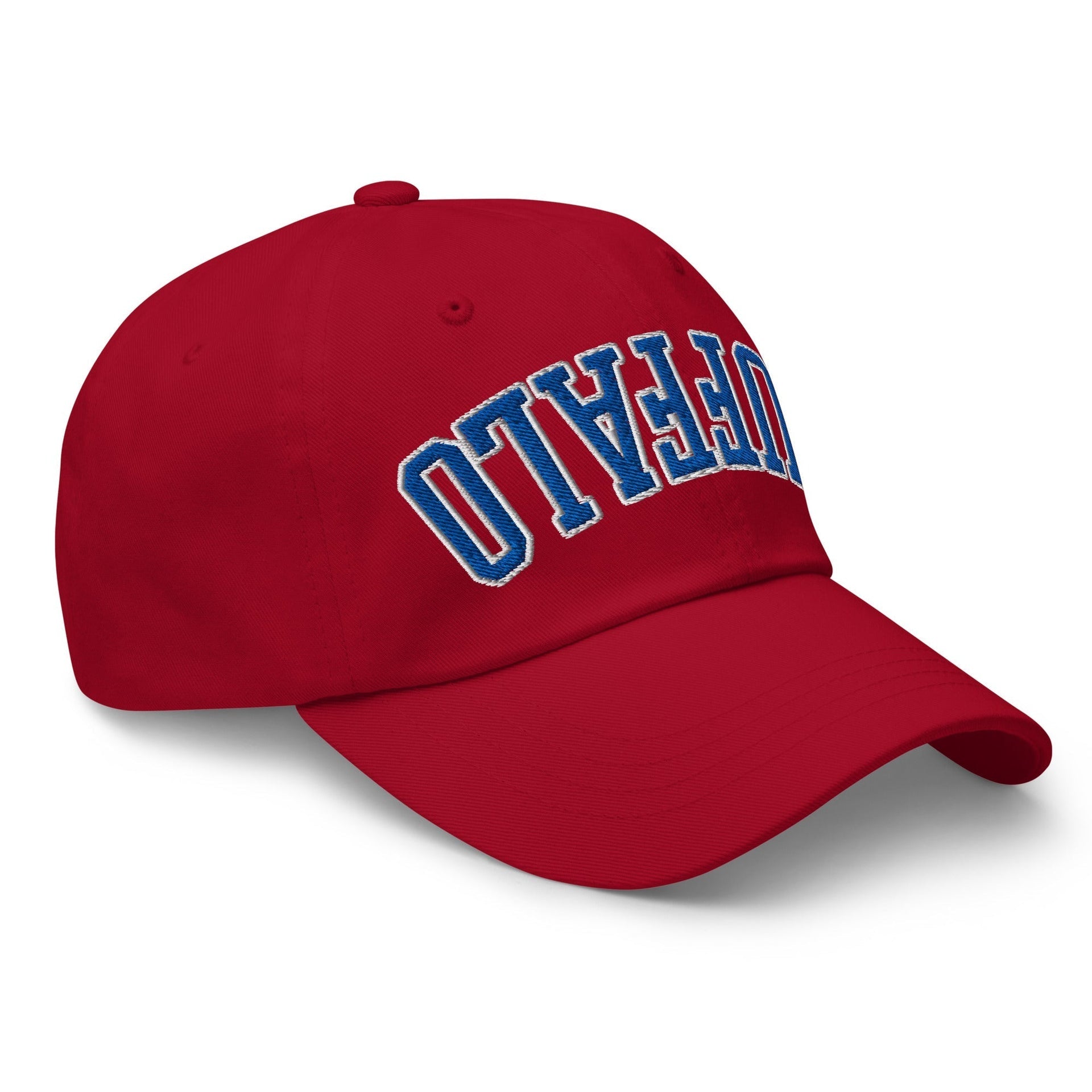 Upside Down Buffalo Football Embroidered Unstructured Dad Hat Buffalo Capital Crowns Dad Hats NY