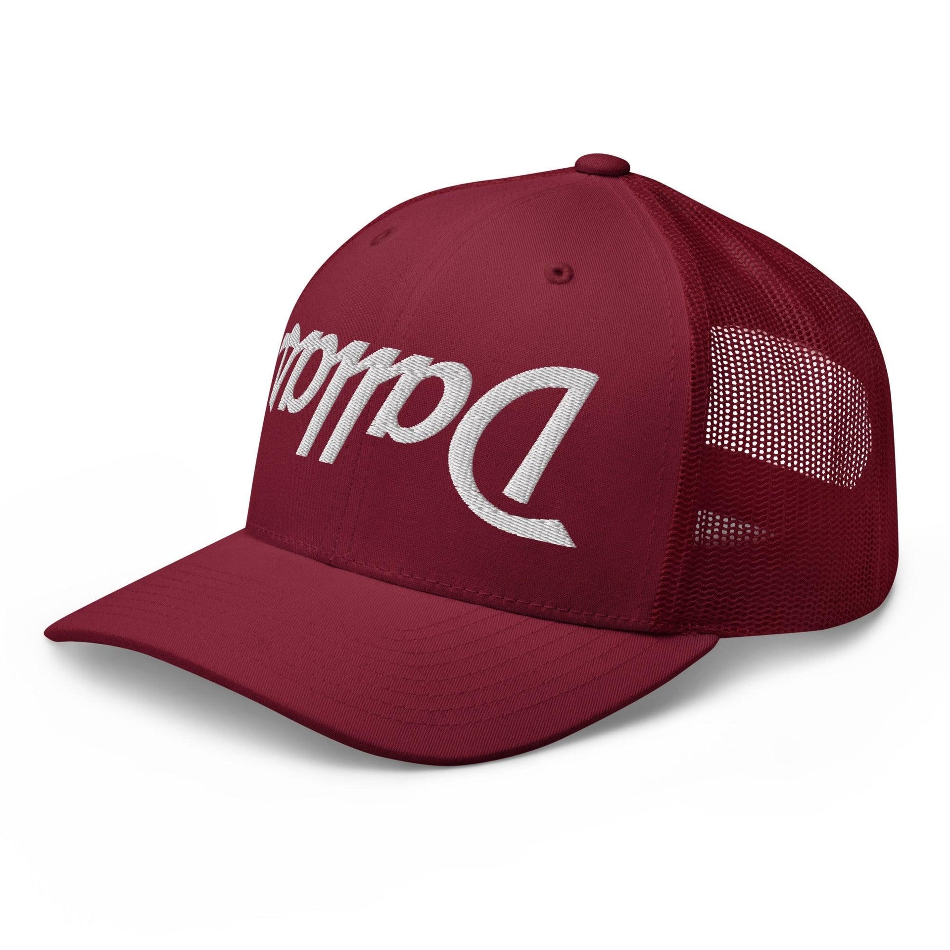 Upside Down Dallas Vintage Sports Script Embroidered Mesh Trucker Hat Capital Crowns Dallas Trucker Hats TX