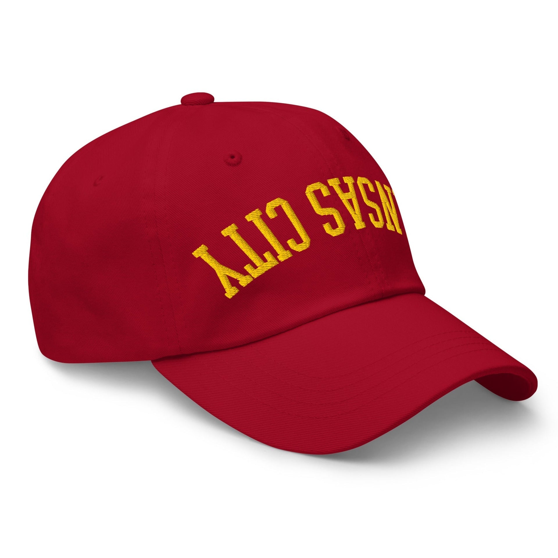 Upside Down Kansas City Football Embroidered Unstructured Dad Hat Capital Crowns Dad Hats Football Kansas City KS