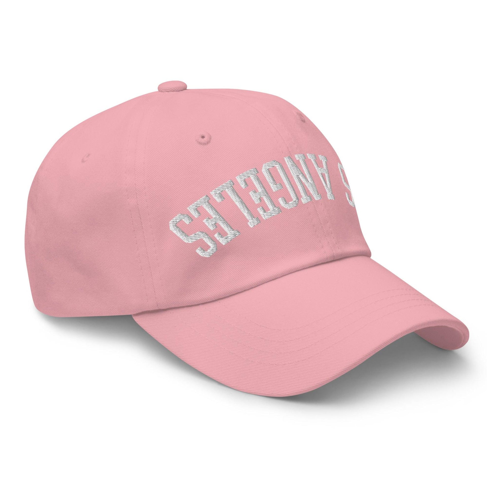 Upside Down LA Los Angeles Varsity Letterman Embroidered Dad Hat CA Capital Crowns Dad Hats Los Angeles