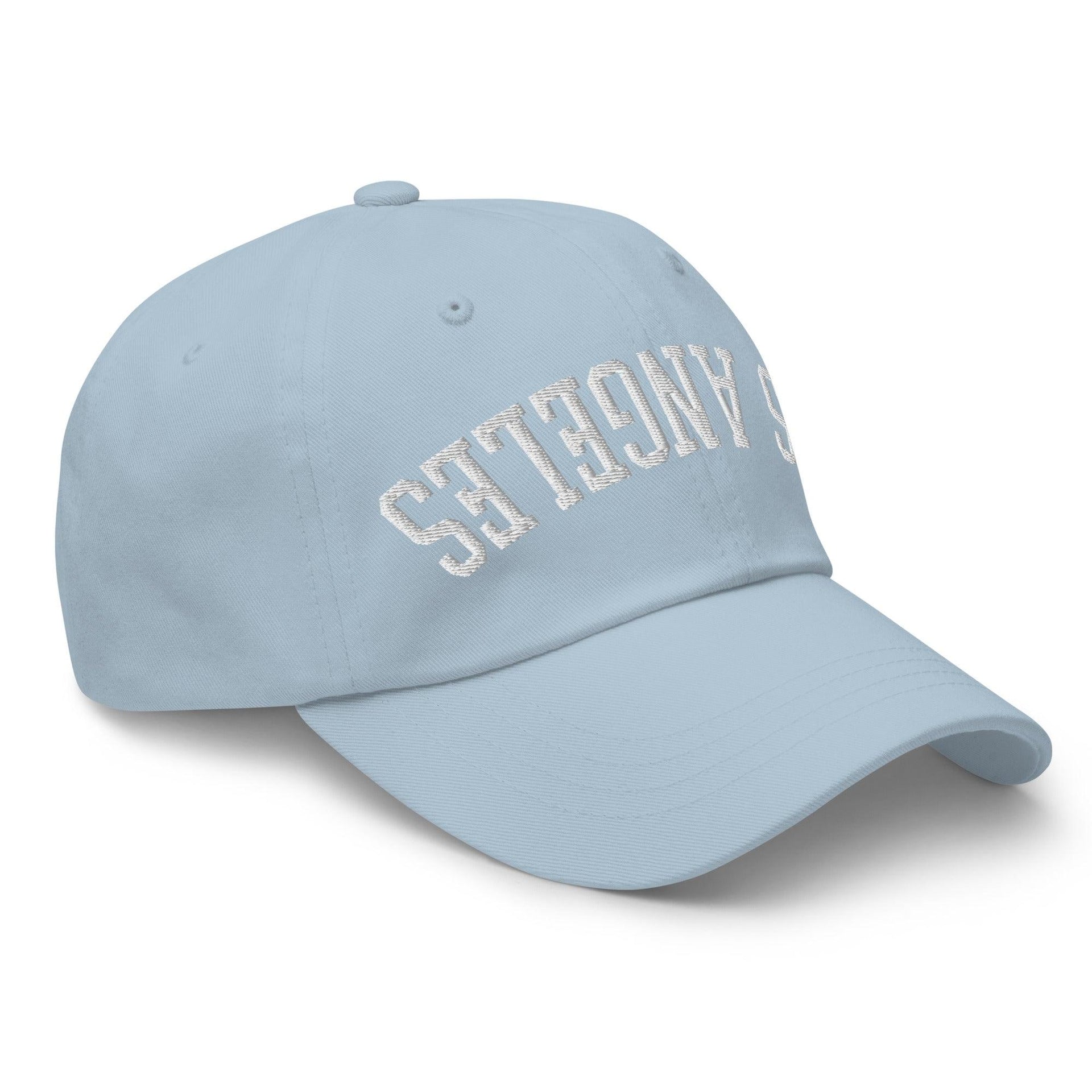 Upside Down LA Los Angeles Varsity Letterman Embroidered Dad Hat CA Capital Crowns Dad Hats Los Angeles