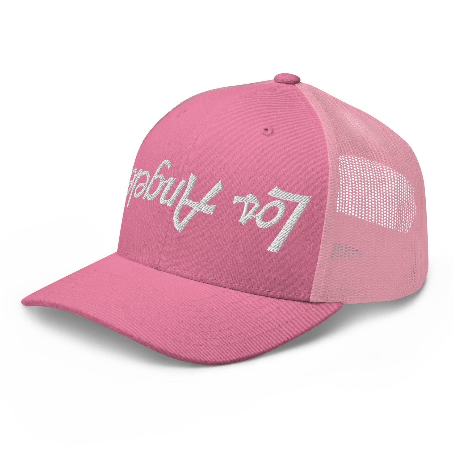 Upside Down Los Angeles LA Vintage Sports Script Embroidered Mesh Trucker Hat CA Capital Crowns Los Angeles Trucker Hats