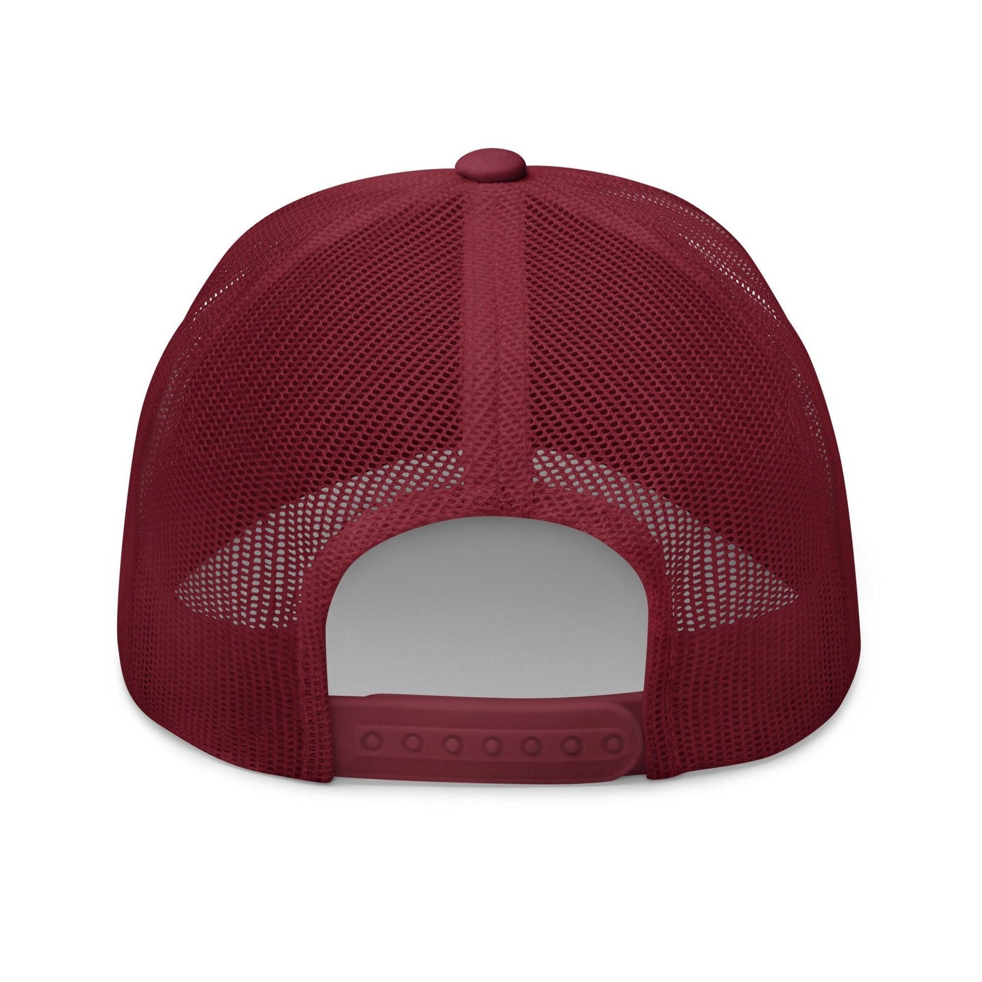 Upside Down New York Varsity Letterman Embroidered Mesh Trucker Hat Capital Crowns New York City NY NYC Trucker Hats