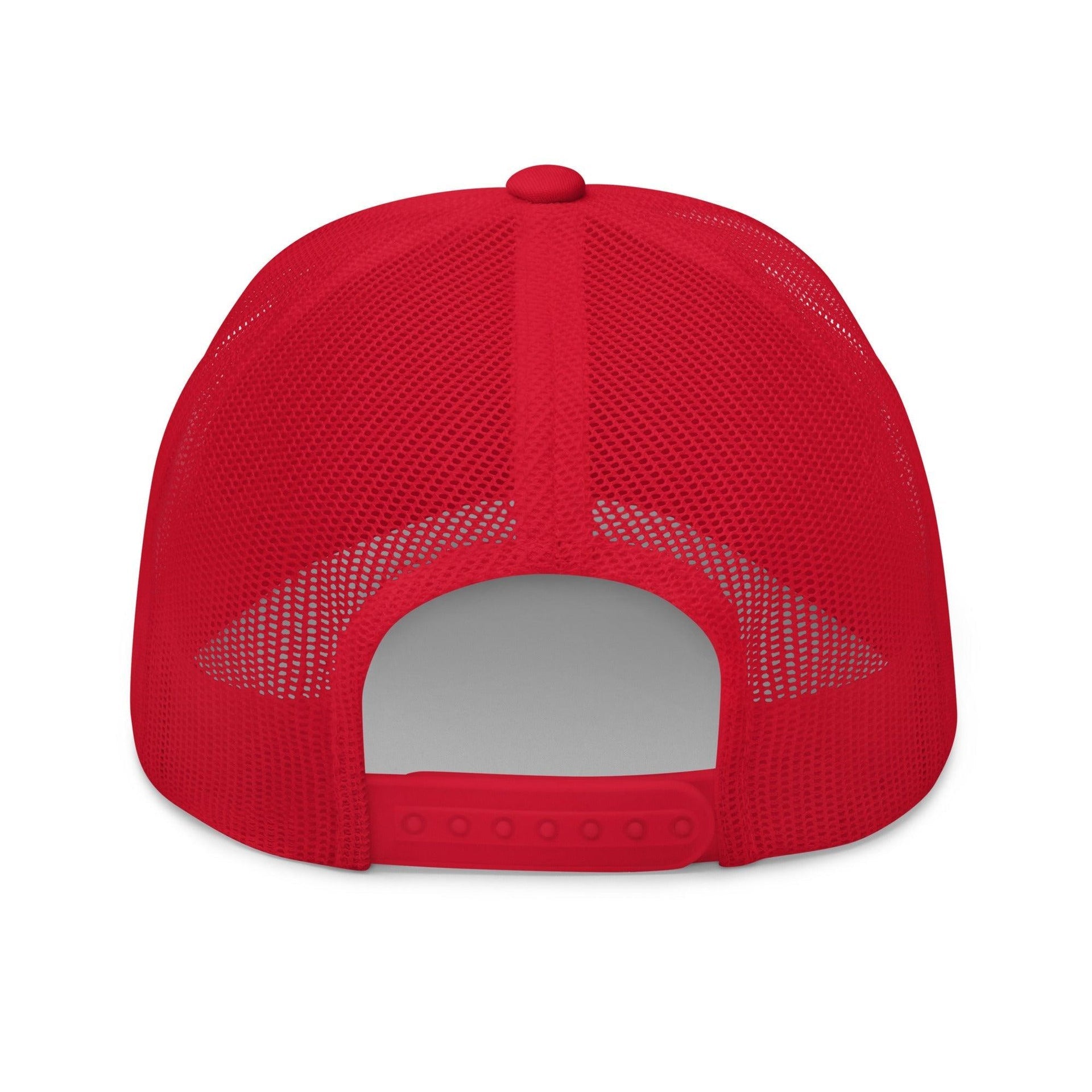 Upside Down New York Varsity Letterman Embroidered Mesh Trucker Hat Capital Crowns New York City NY NYC Trucker Hats