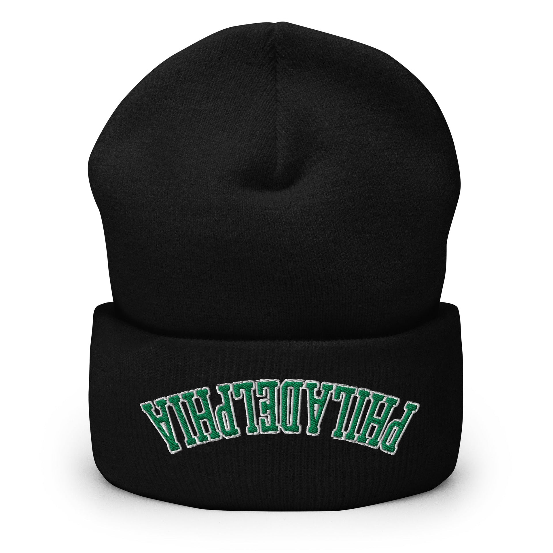 Upside Down Philadelphia Football Embroidered Cuffed Knit Beanie Default Title Beanies Capital Crowns Football PA Philadelphia