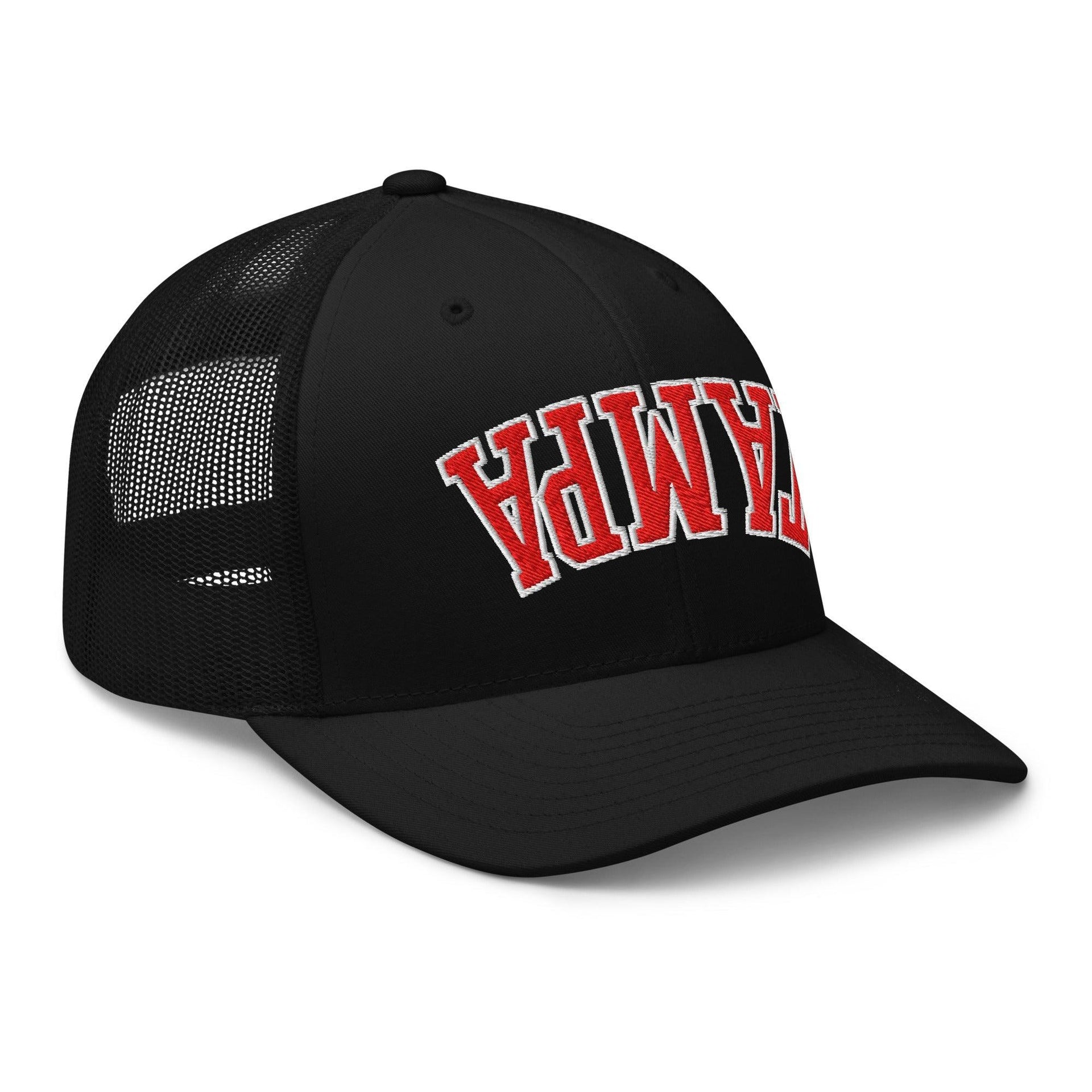 Upside Down Tampa Football Embroidered Mesh Trucker Hat Capital Crowns FL Football Tampa Trucker Hats