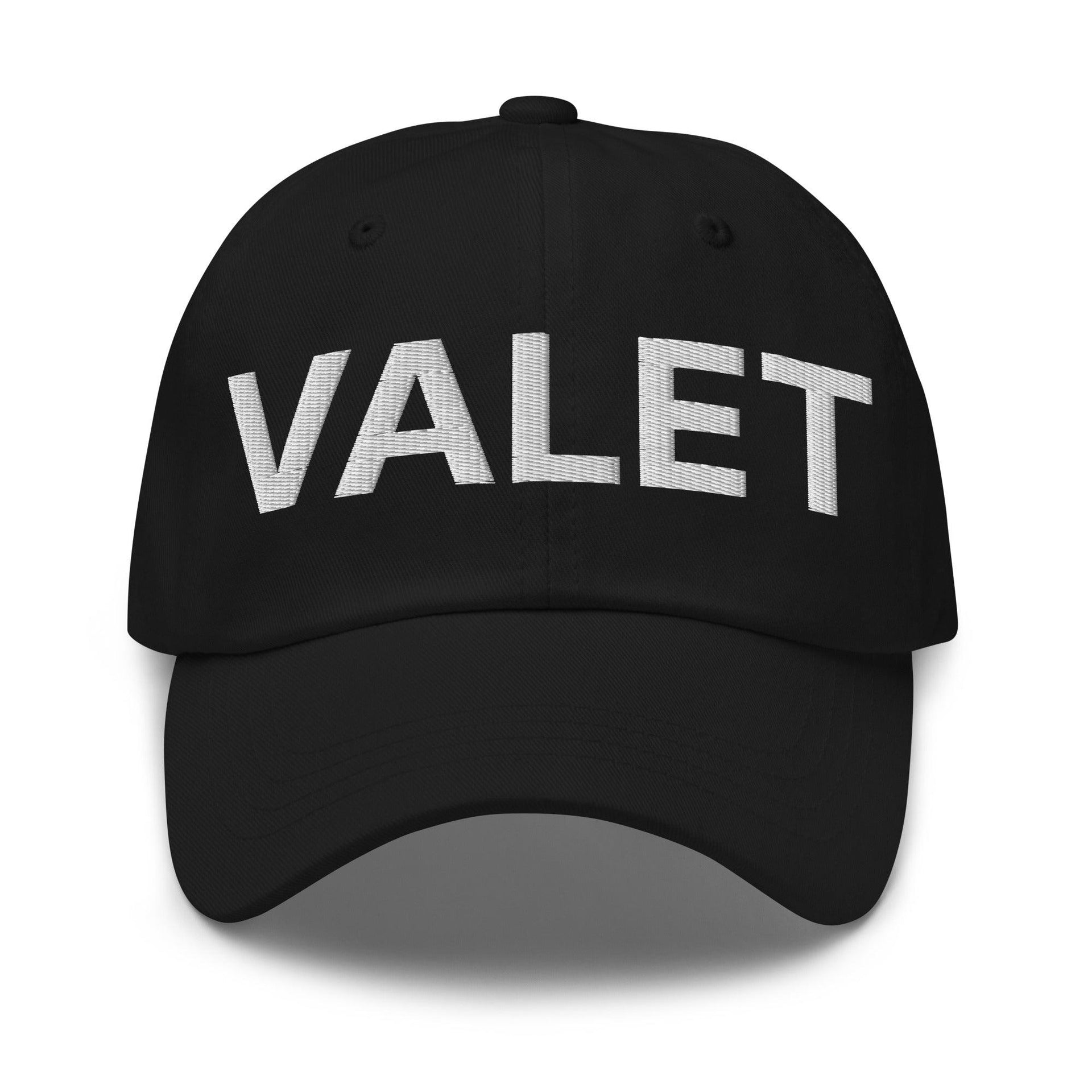 Valet Uniform Work Embroidered Dad Hat Black Capital Crowns Dad Hats Work
