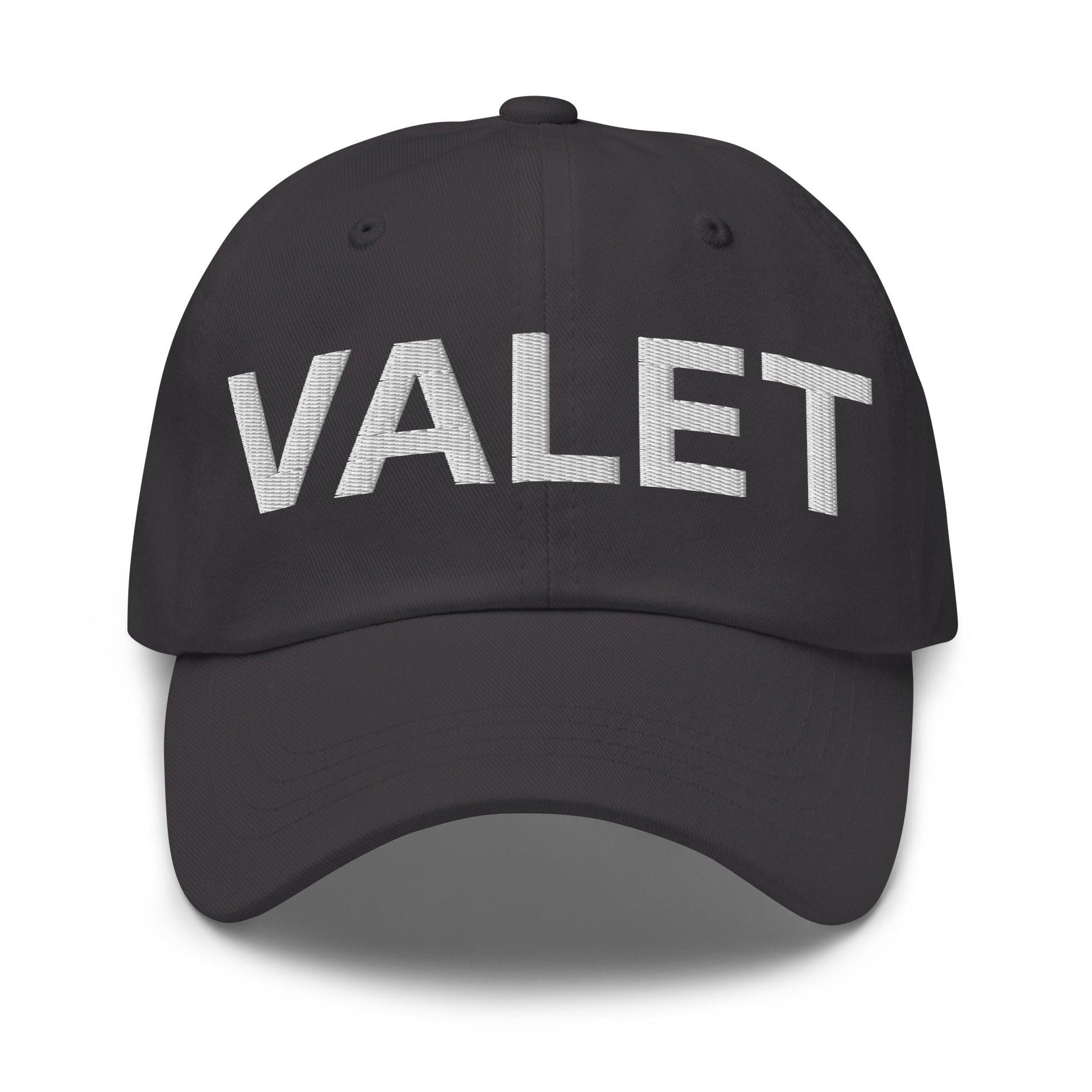 Valet Uniform Work Embroidered Dad Hat Dark Grey Capital Crowns Dad Hats Work