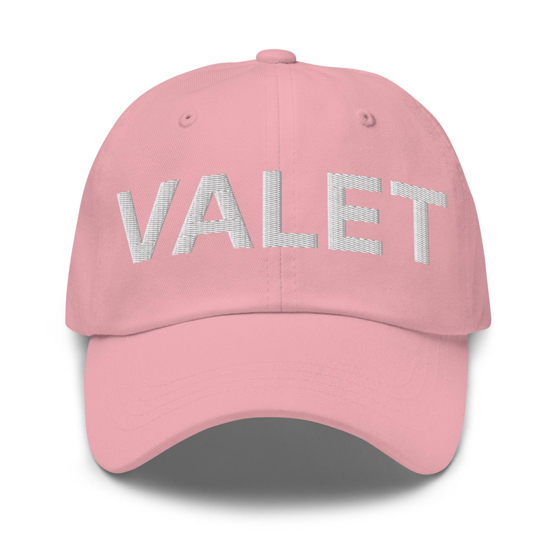Valet Uniform Work Embroidered Dad Hat Pink Capital Crowns Dad Hats Work