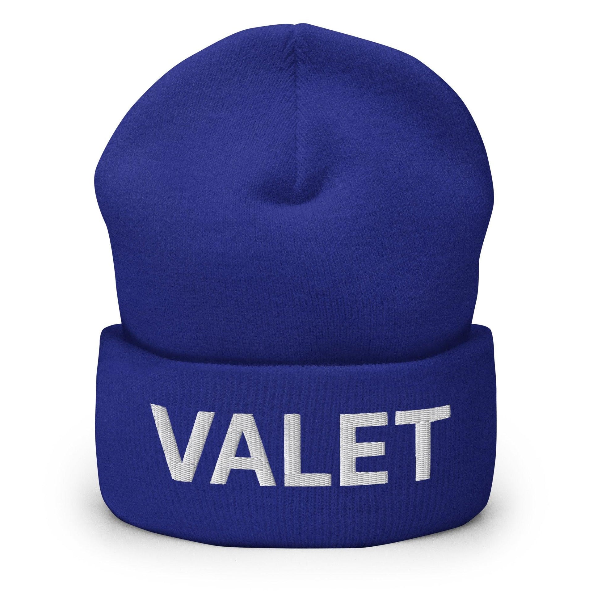 Valet Uniform Work Embroidered Knit Cuffed Beanie Royal Beanies Capital Crowns Work