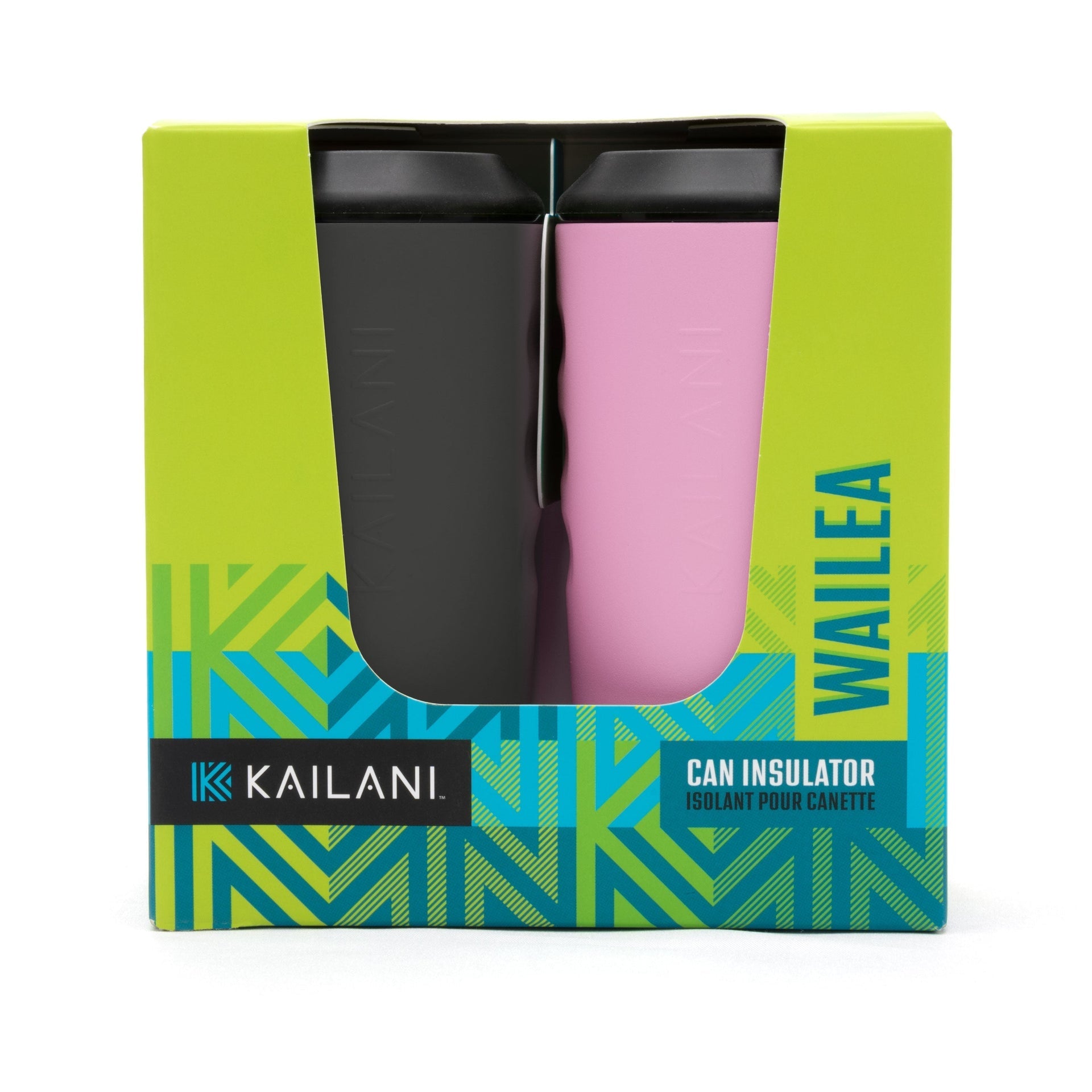 WAILEA Can Insulator Duo Pack - Sold as Six Packs of Duos (Total of 12 Insulators) Charcoal Pink FULL MSRP KAILANI