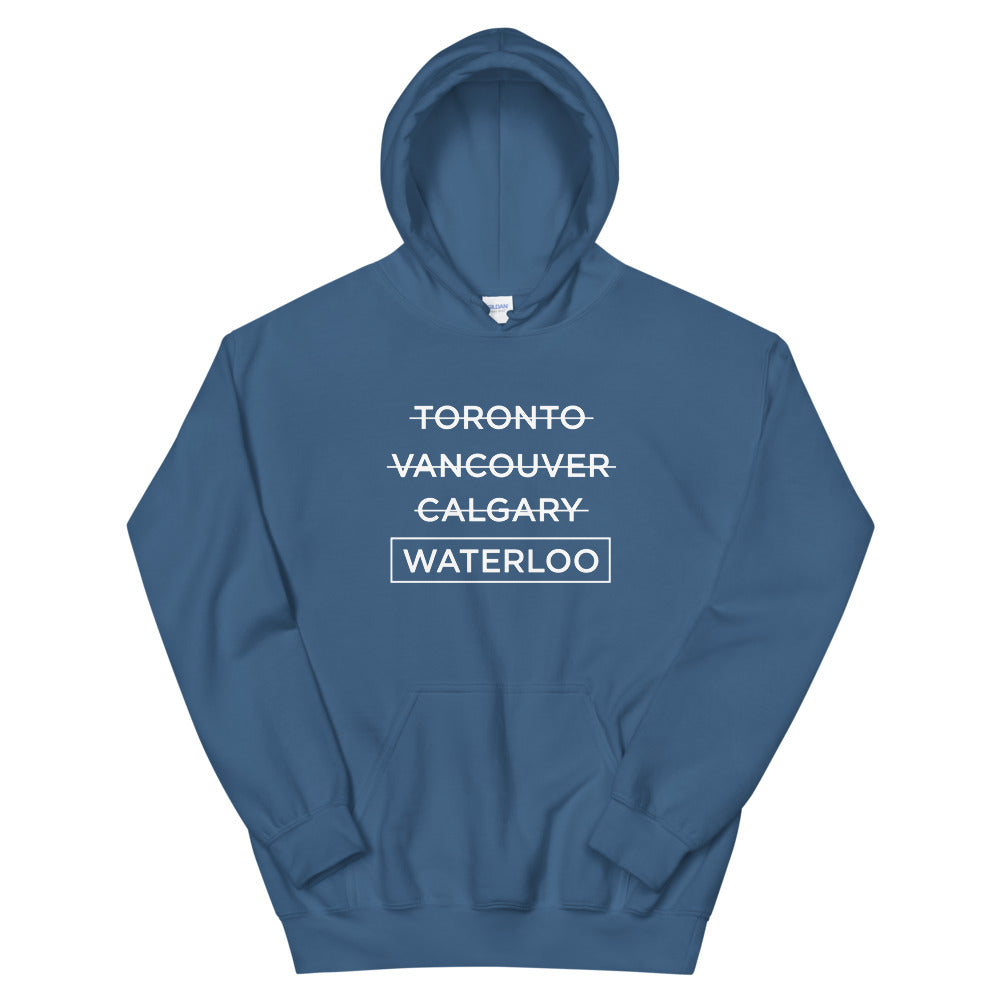 Waterloo Better Hoodie Indigo Blue Canadian City Apparel