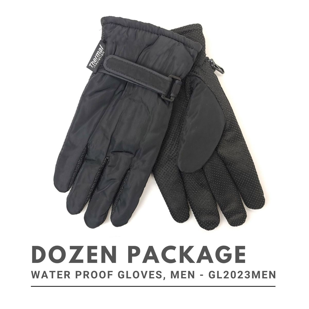 Water Proof Gloves, Men - GL2023MEN, Black Dozen Package Dozen Special winter accessories