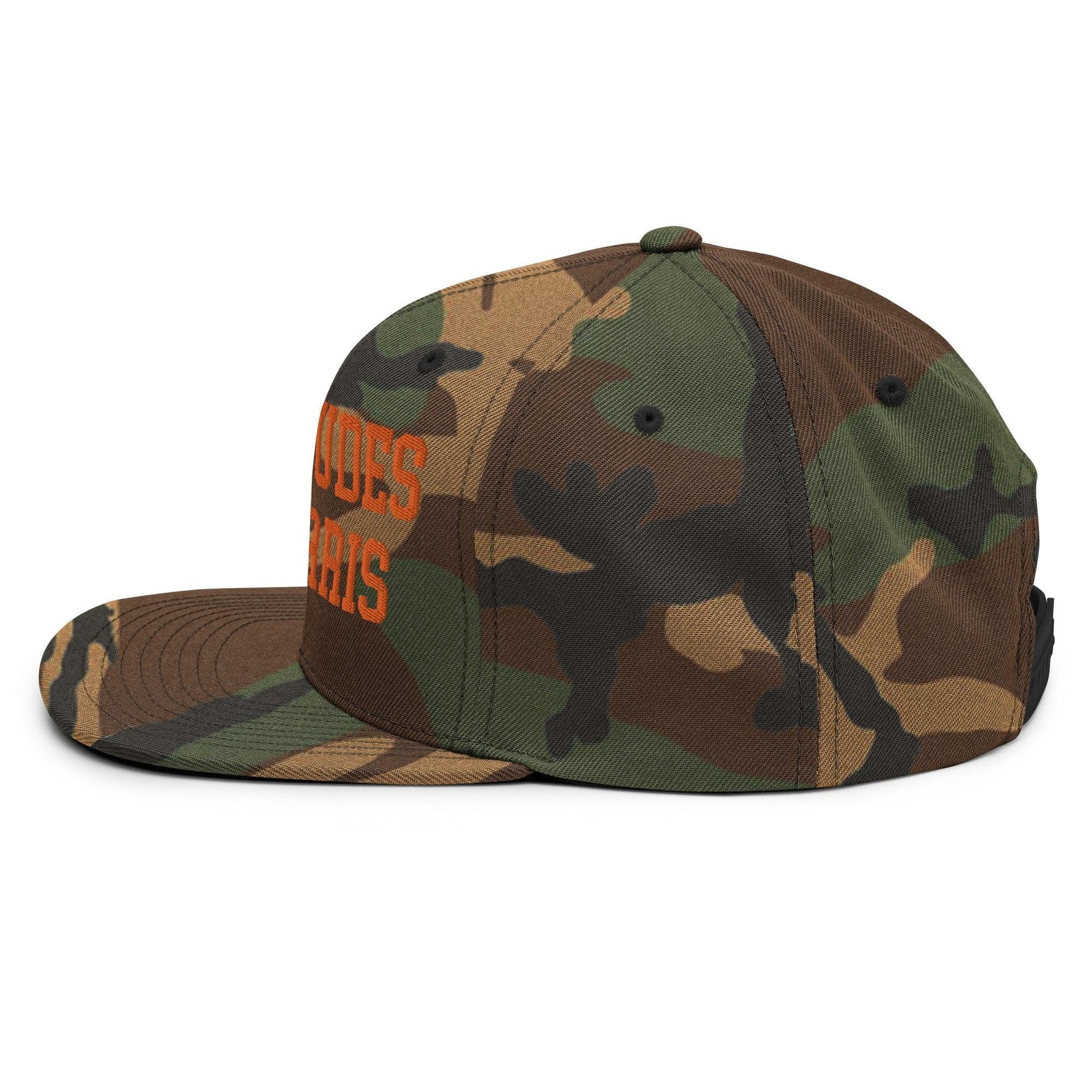 White Dudes For Harris Embroidered Flat Bill Brim Snapback Hat Orange Camo Capital Crowns Liberal Orange Camo Snapback Hats