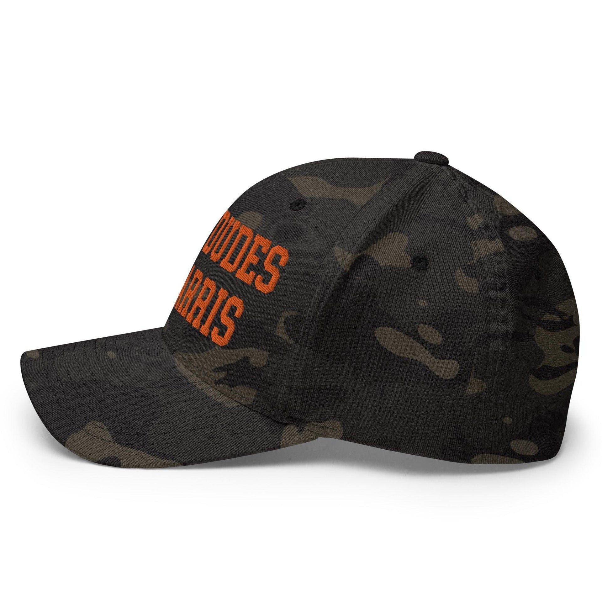 White Dudes for Harris Embroidered Stretch Fit Baseball Hat Orange Camo Capital Crowns LADs Liberal Orange Camo Stretch Fit