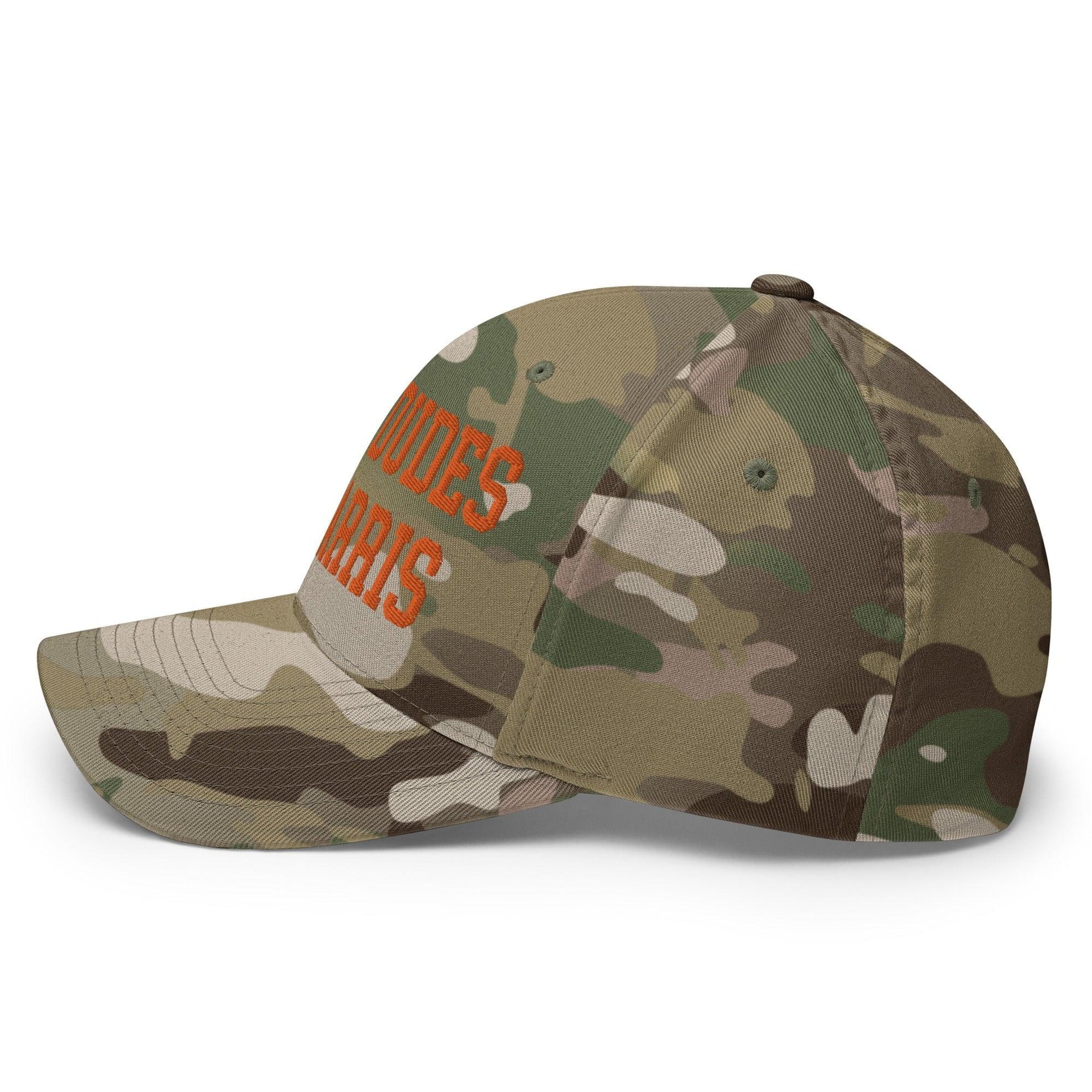 White Dudes for Harris Embroidered Stretch Fit Baseball Hat Orange Camo Capital Crowns LADs Liberal Orange Camo Stretch Fit