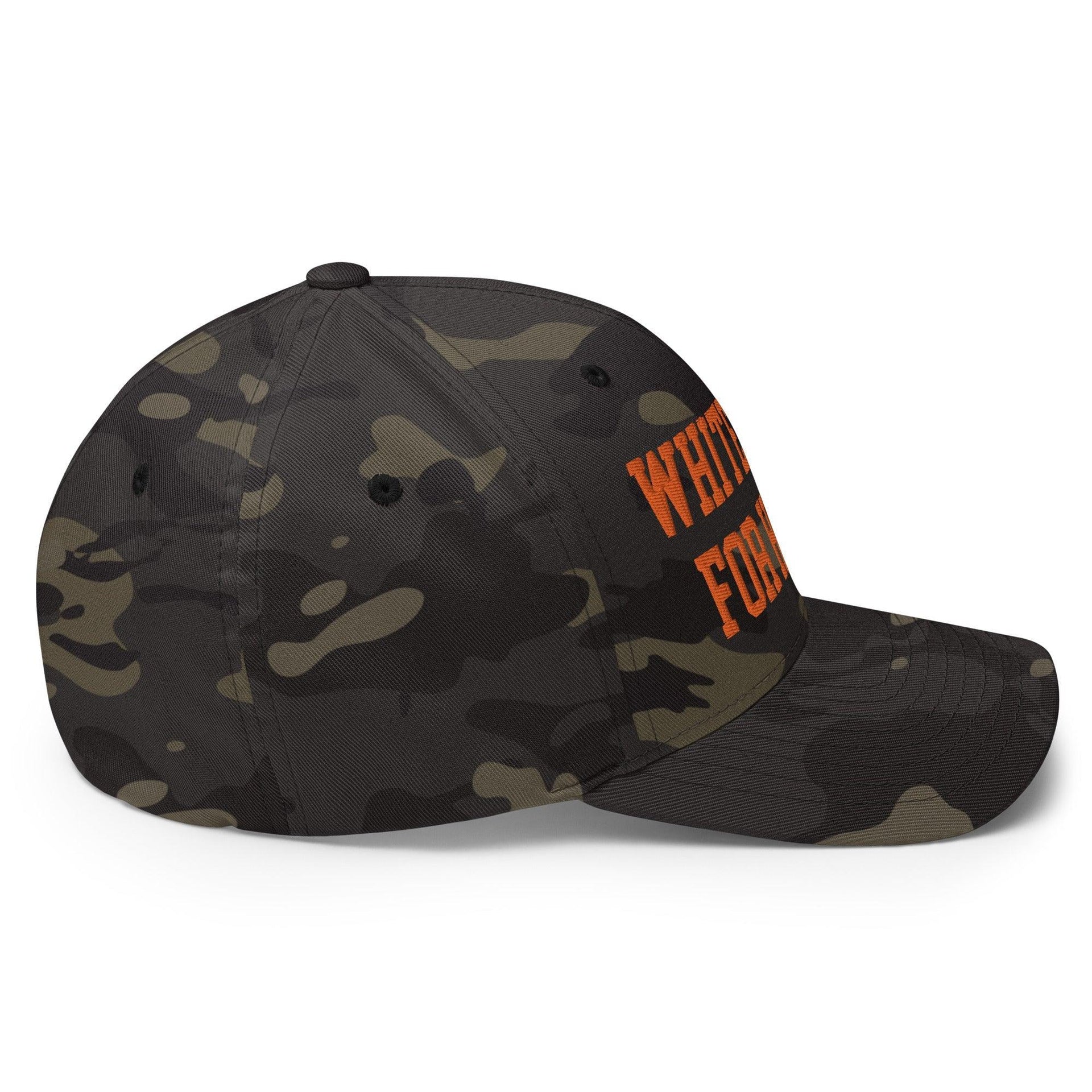 White Dudes for Harris Embroidered Stretch Fit Baseball Hat Orange Camo Capital Crowns LADs Liberal Orange Camo Stretch Fit