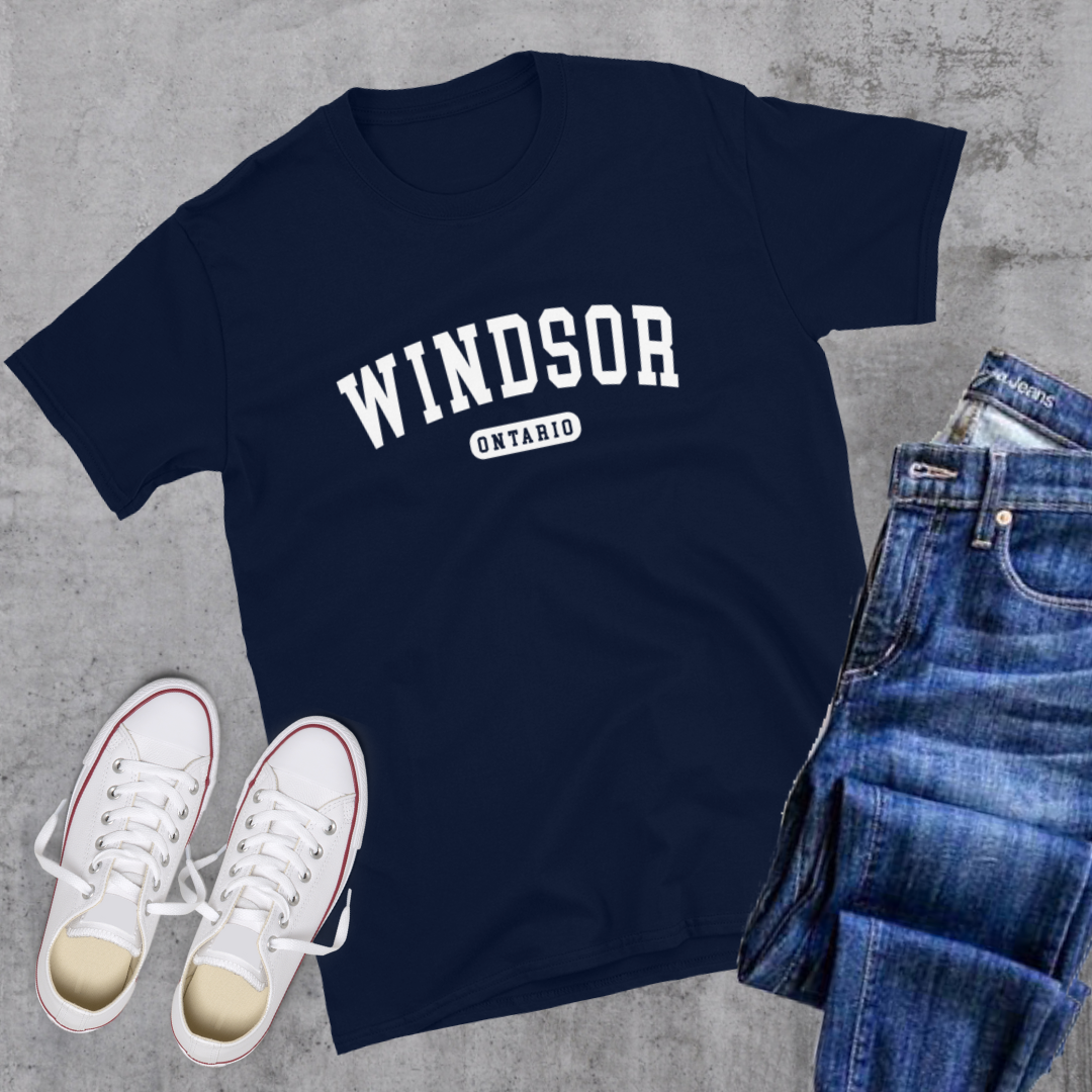 Windsor College Tee Navy Canadian City Apparel