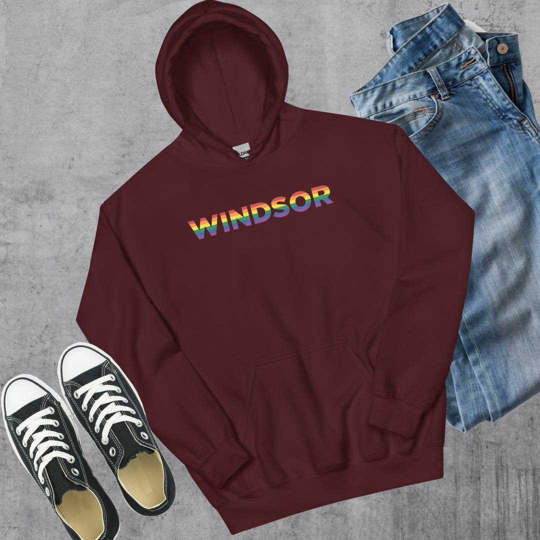 Windsor Pride Hoodie Maroon Canadian City Apparel
