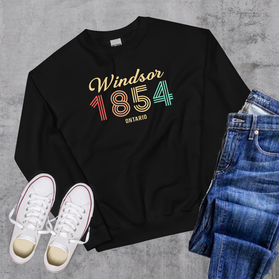 Windsor Vintage Crewneck Black Canadian City Apparel