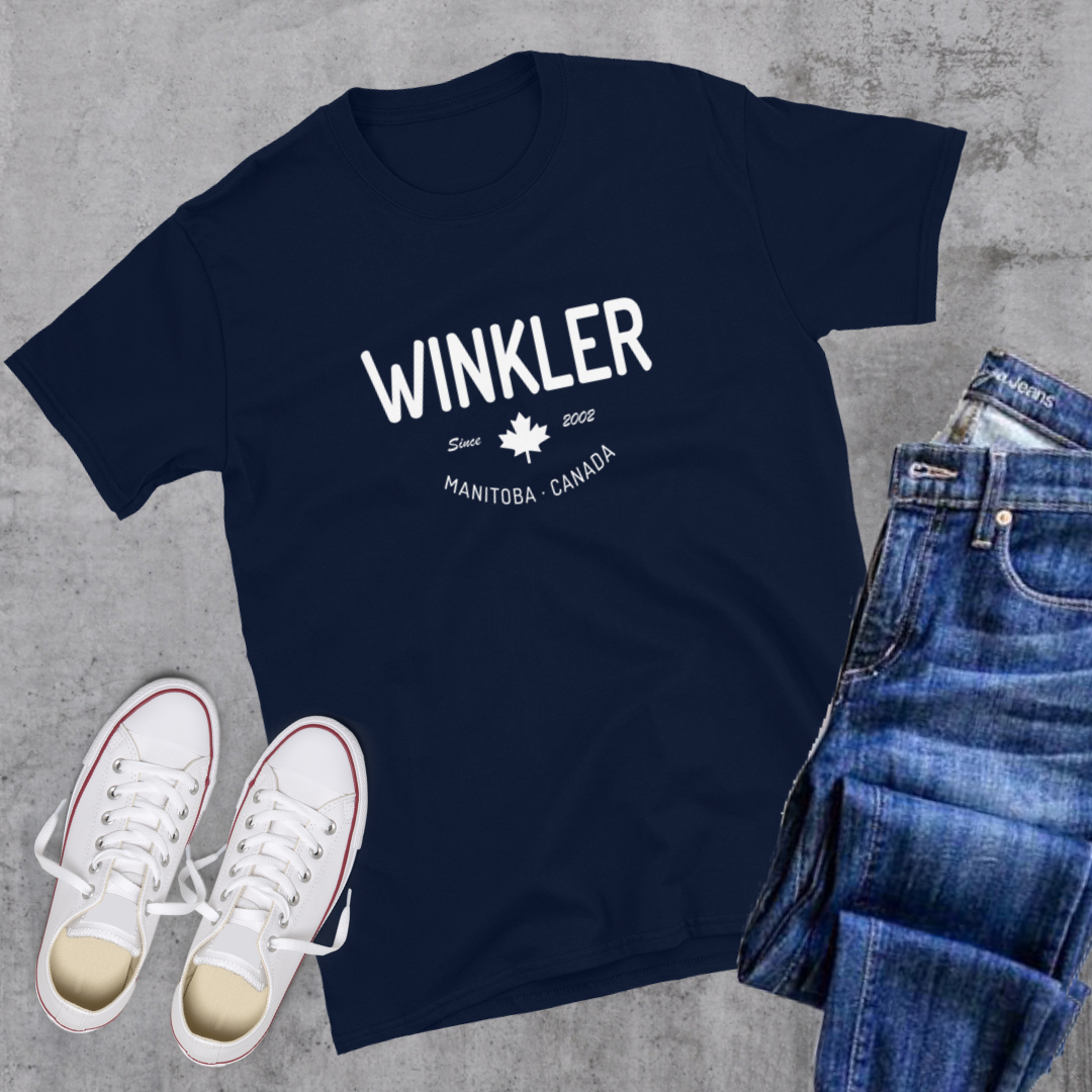 Winkler since 2002 Tee Navy Canadian City Apparel