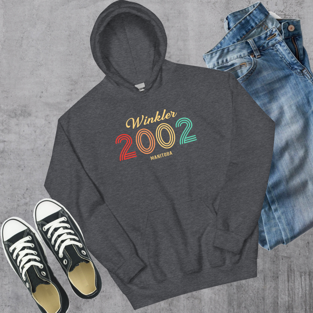 Winkler Vintage Hoodie Dark Heather Canadian City Apparel