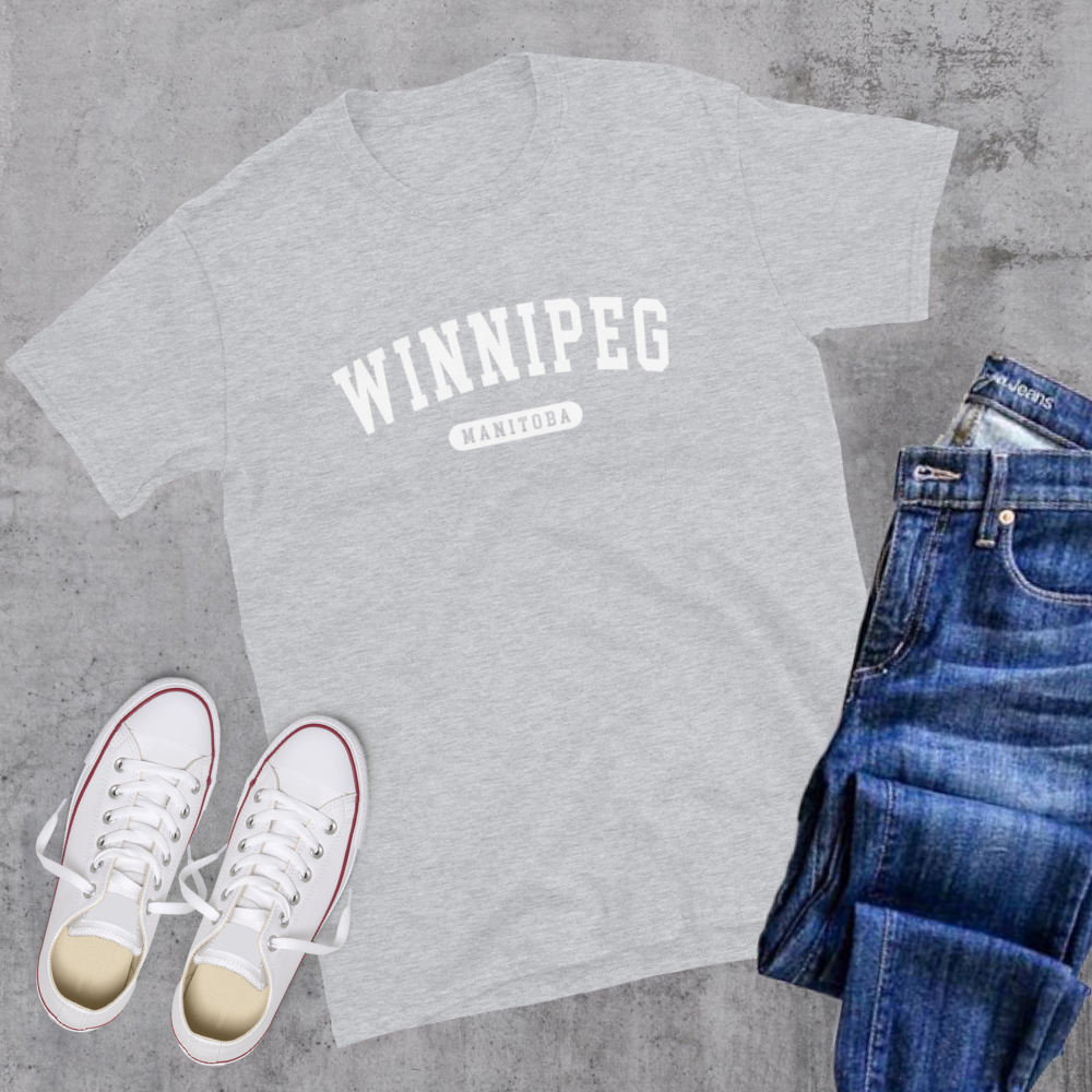 Winnipeg College Tee Sport Grey Canadian City Apparel