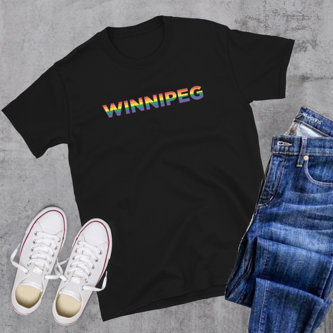 Winnipeg Pride Tee Black Canadian City Apparel