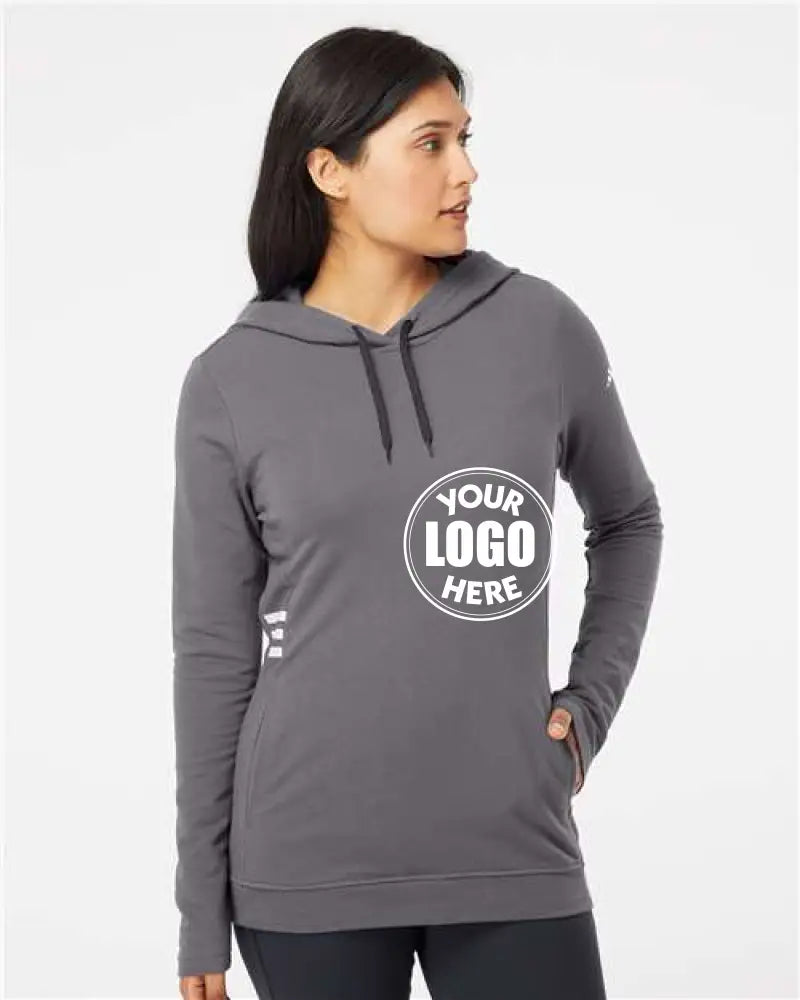 Women's Lightweight Hooded Sweatshirt Grey Five Adidas Fleece