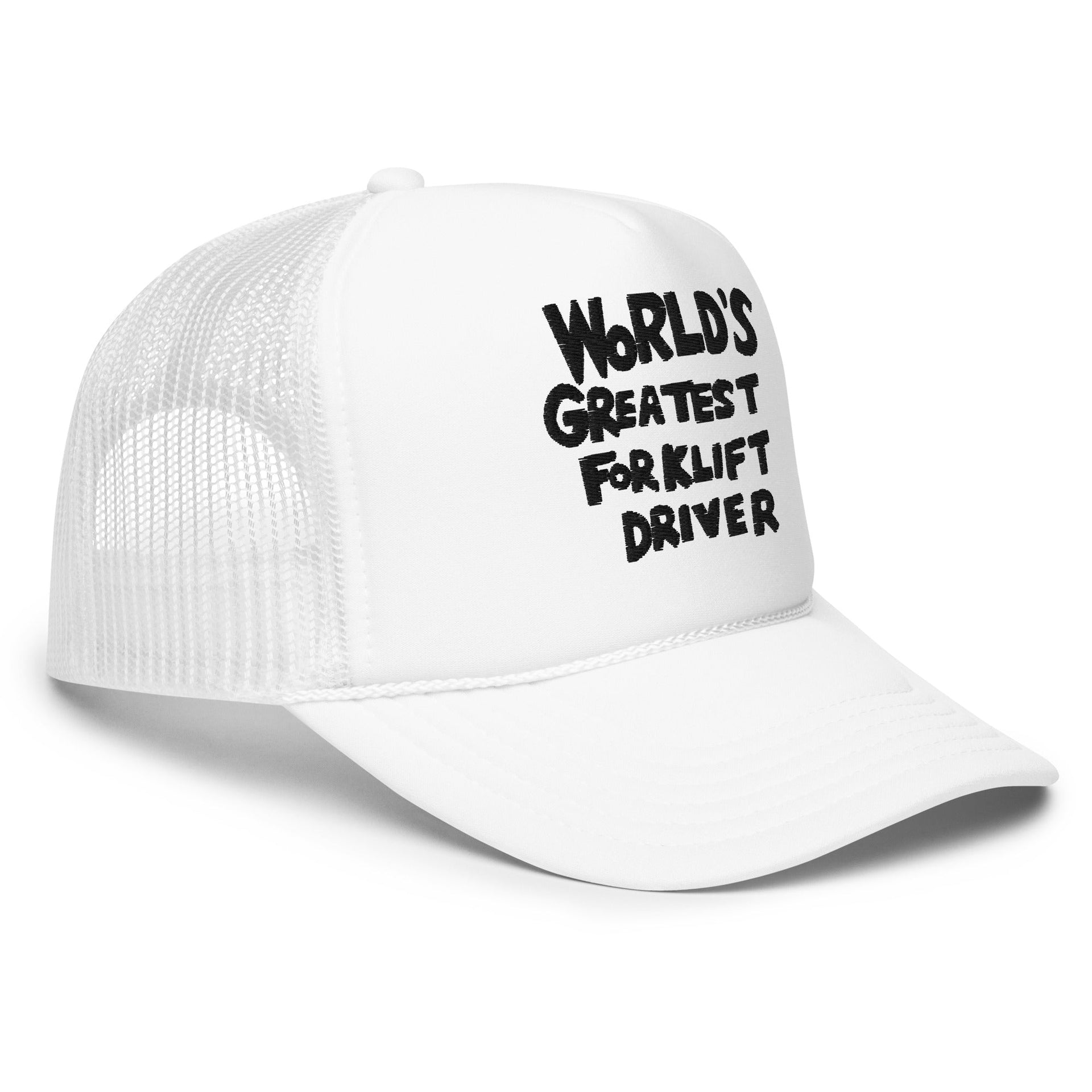 World's Greatest Forklift Driver Regular Show Embroidered Foam Trucker Hat Capital Crowns Funny Trucker Hats