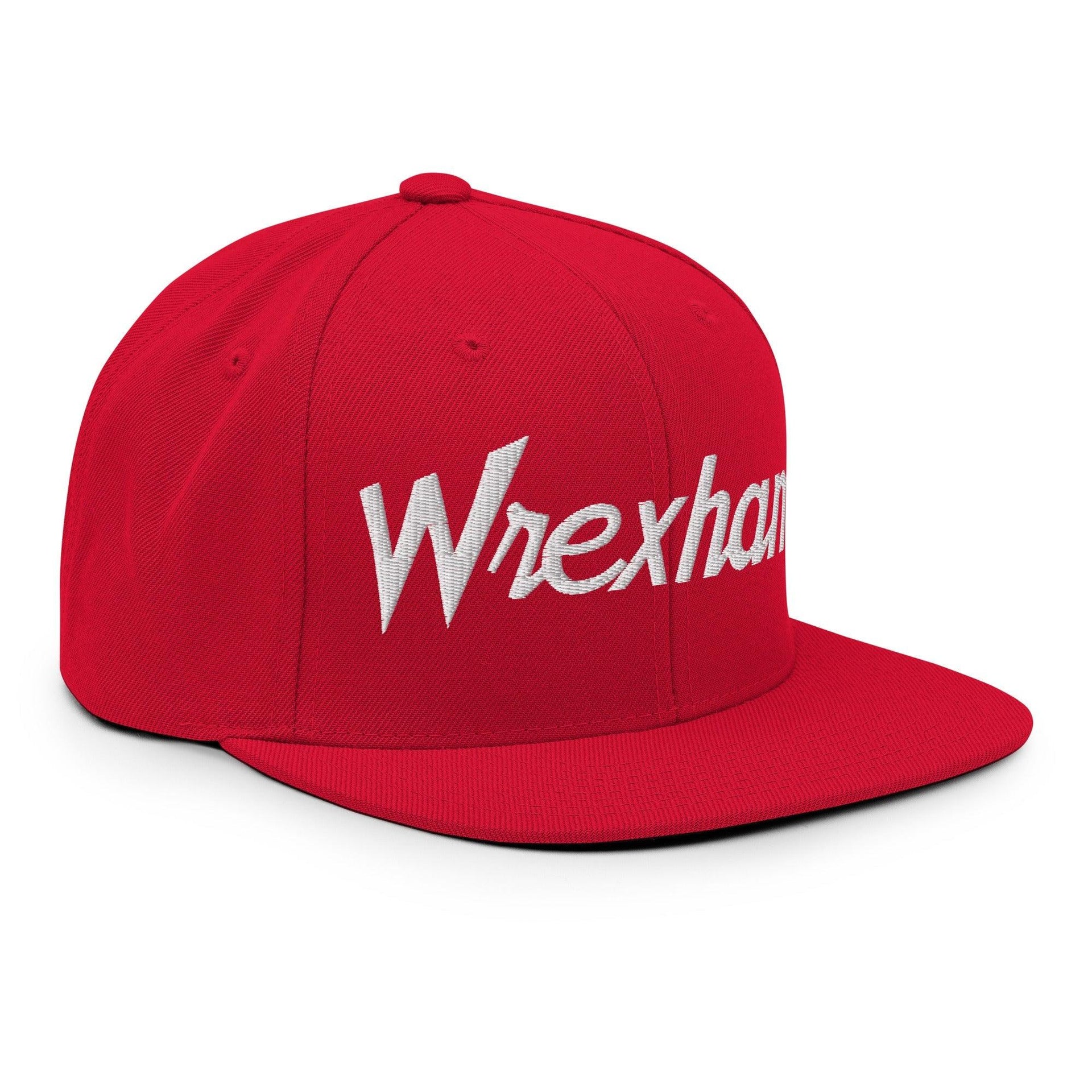 Wrexham Vintage Sports Script Bill Brim Snapback Hat Capital Crowns Funny Snapback Hats