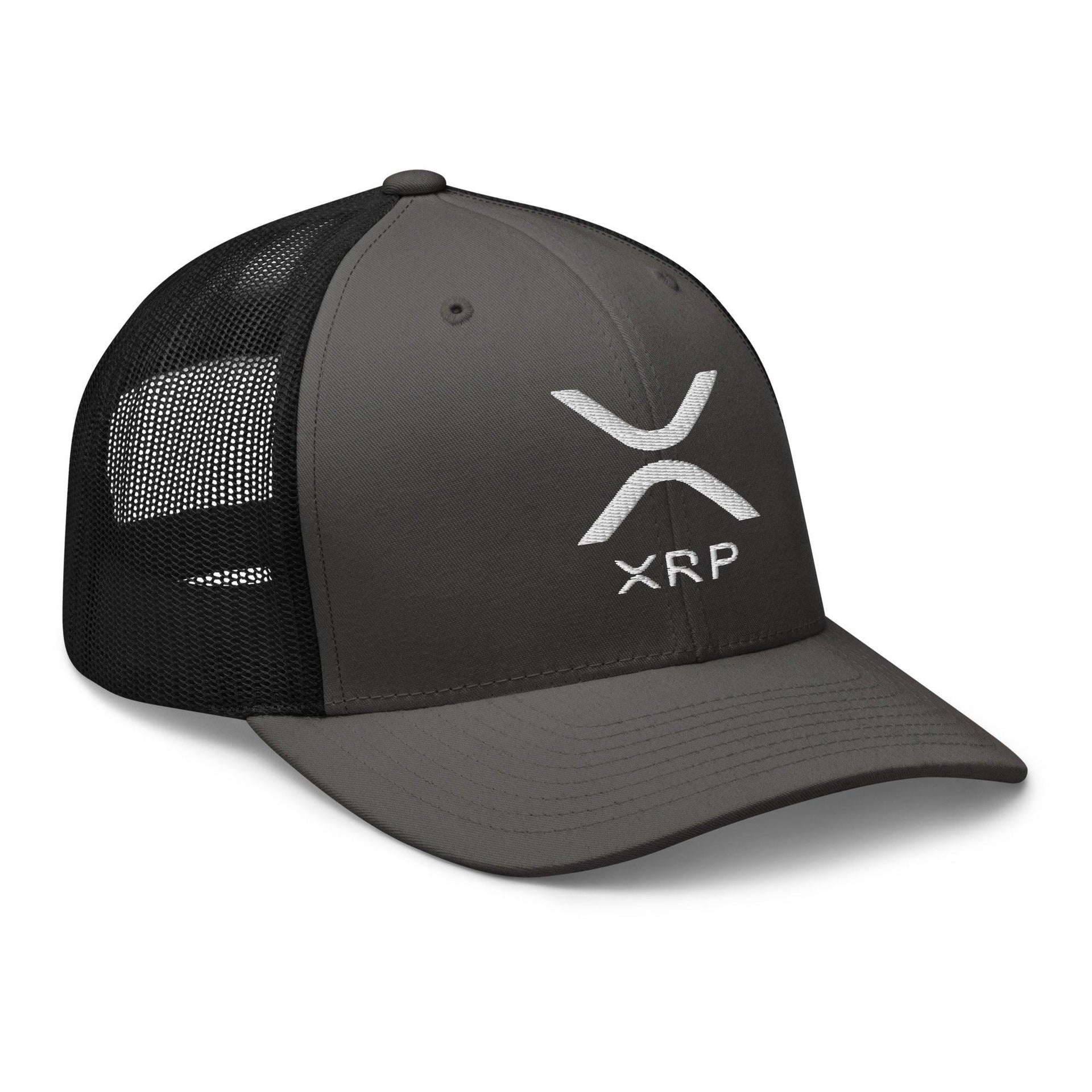 XRP Ripple Embroidered Mesh Trucker Hat Capital Crowns Crypto Trucker Hats