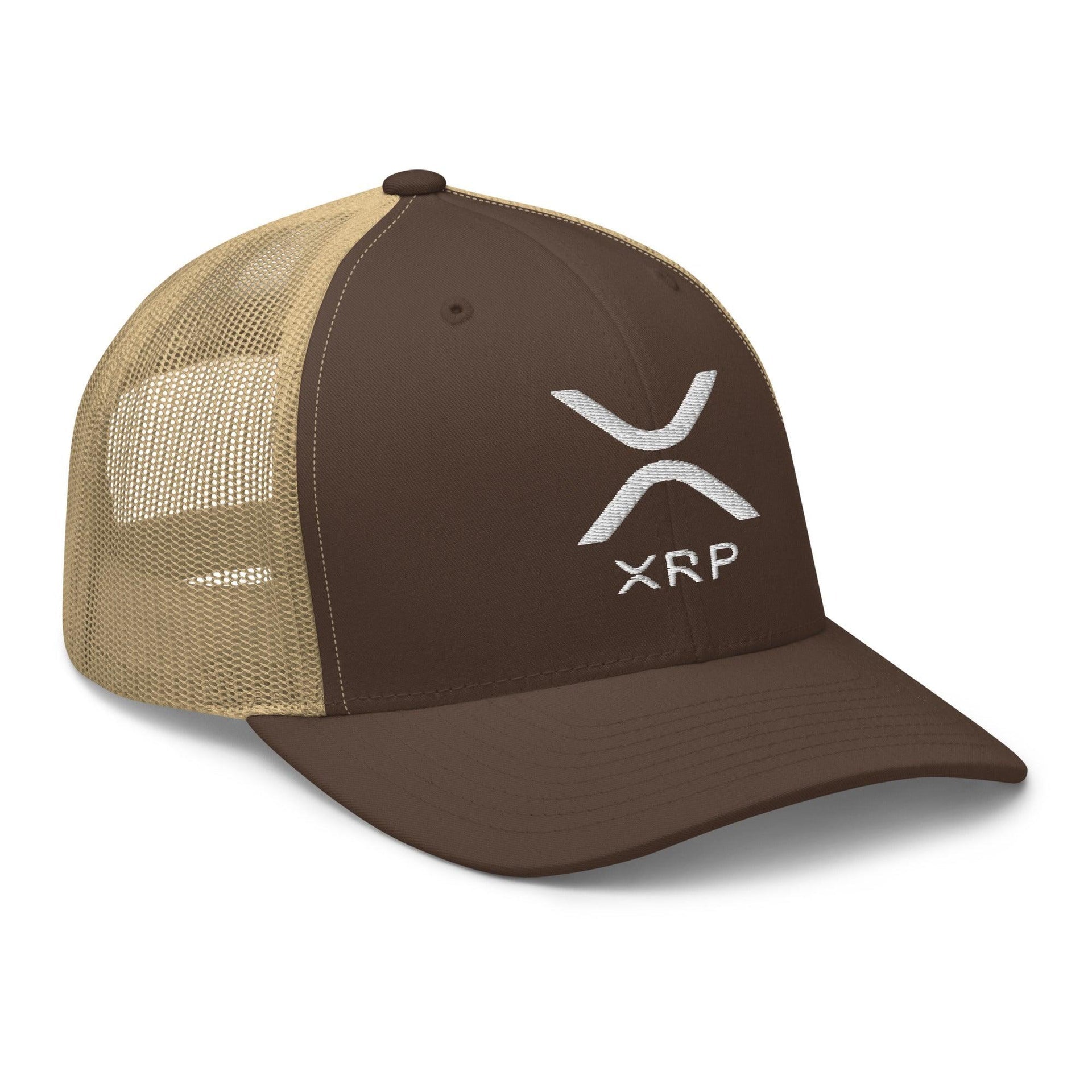 XRP Ripple Embroidered Mesh Trucker Hat Capital Crowns Crypto Trucker Hats